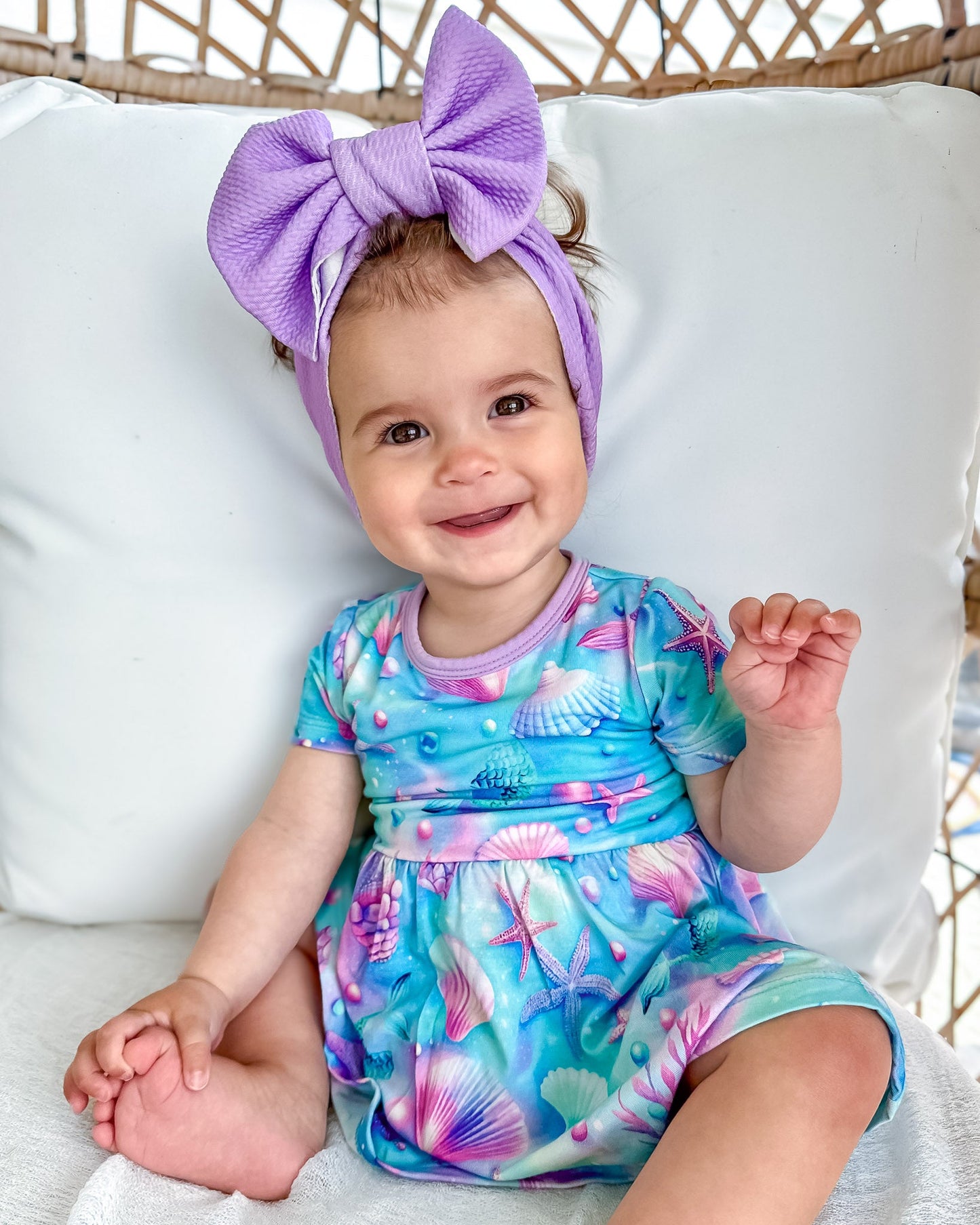Magical Mermaid Shells | Baby & Toddler Bamboo Bodysuit Dress