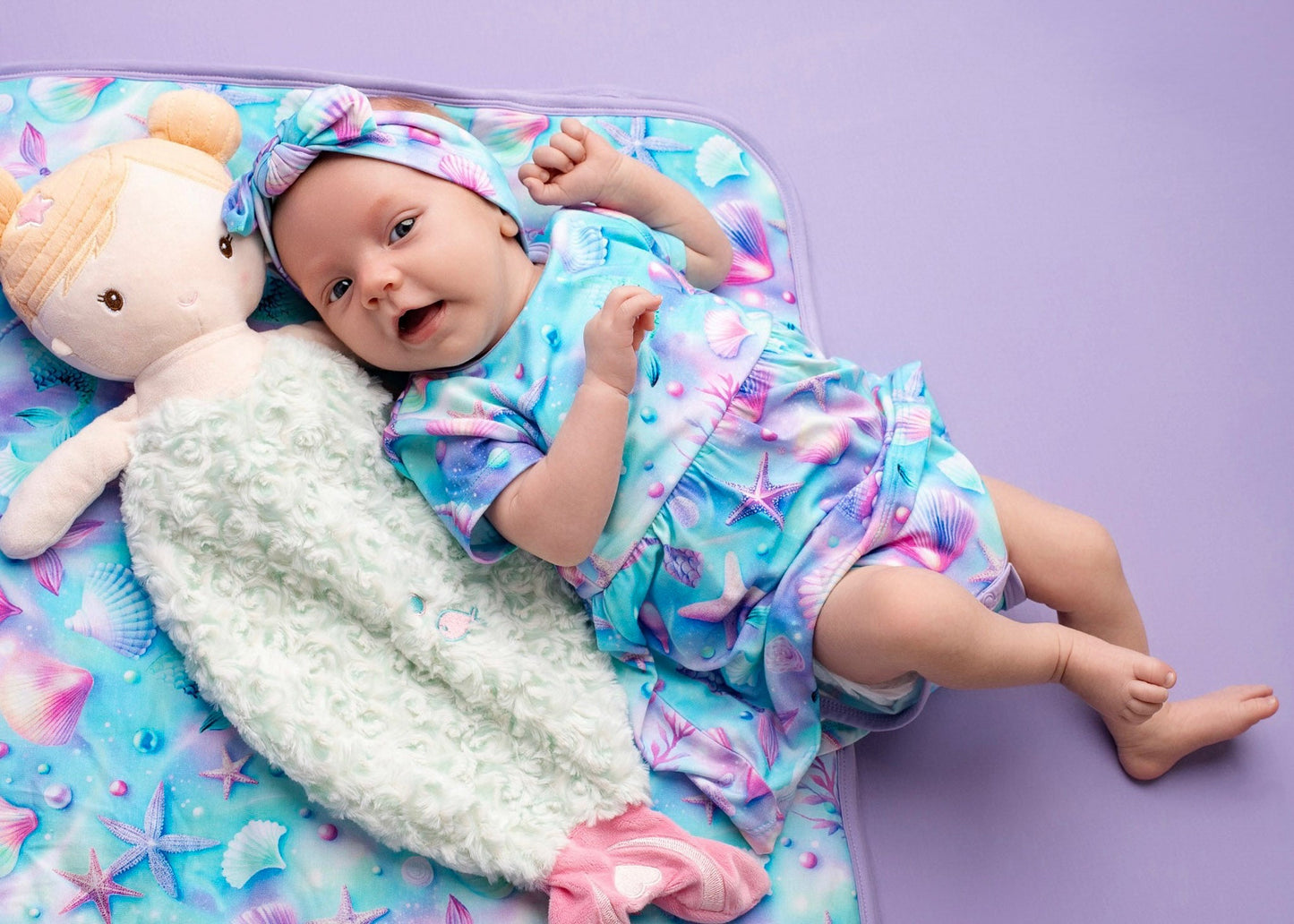 Magical Mermaid Shells | Baby & Toddler Bamboo Bodysuit Dress