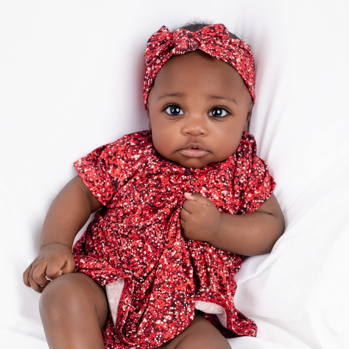 Ruby Shimmer | Baby & Toddler Bamboo Bodysuit Dress