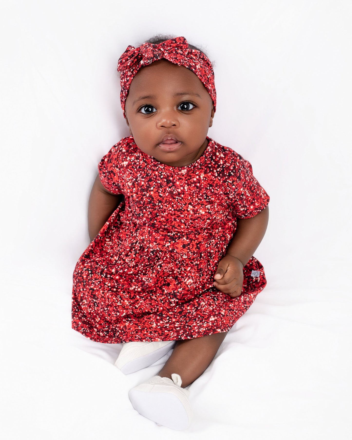 Ruby Shimmer | Baby & Toddler Bamboo Bodysuit Dress