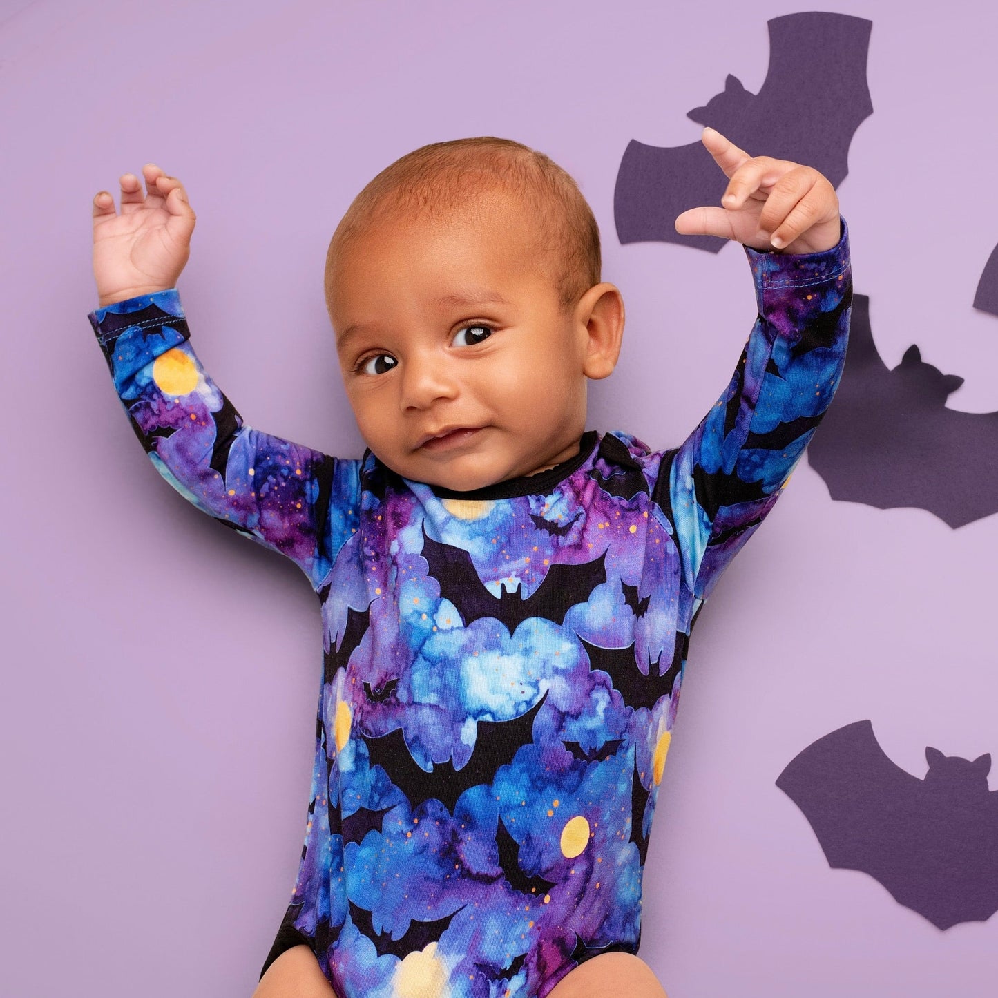 Halloween | Midnight Bats | Baby & Toddler Bamboo Bodysuit Onesie