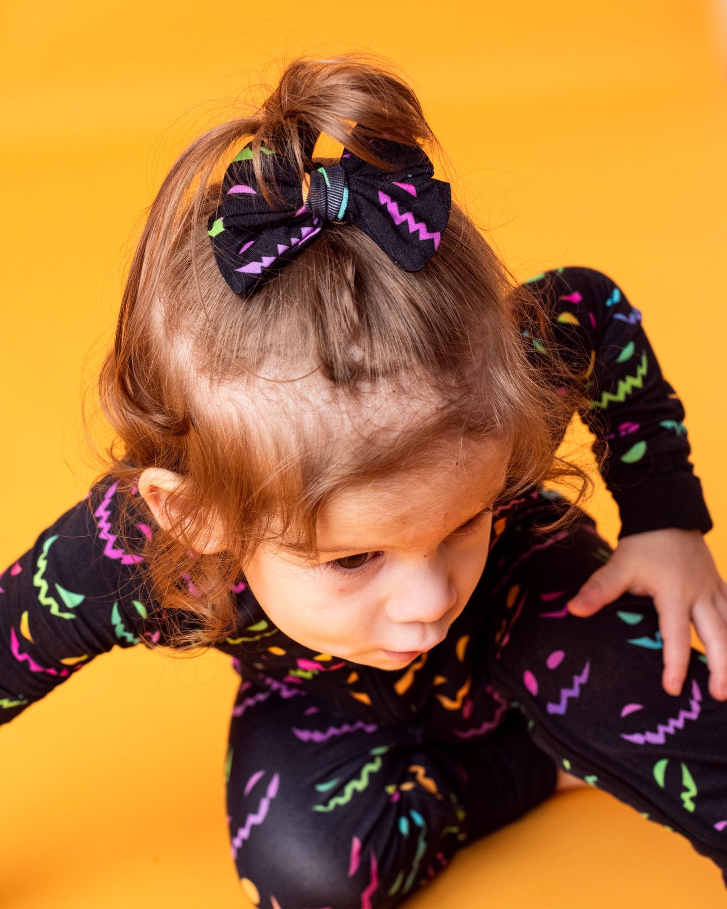 Halloween Night | Toddler Bamboo Clip on Bow