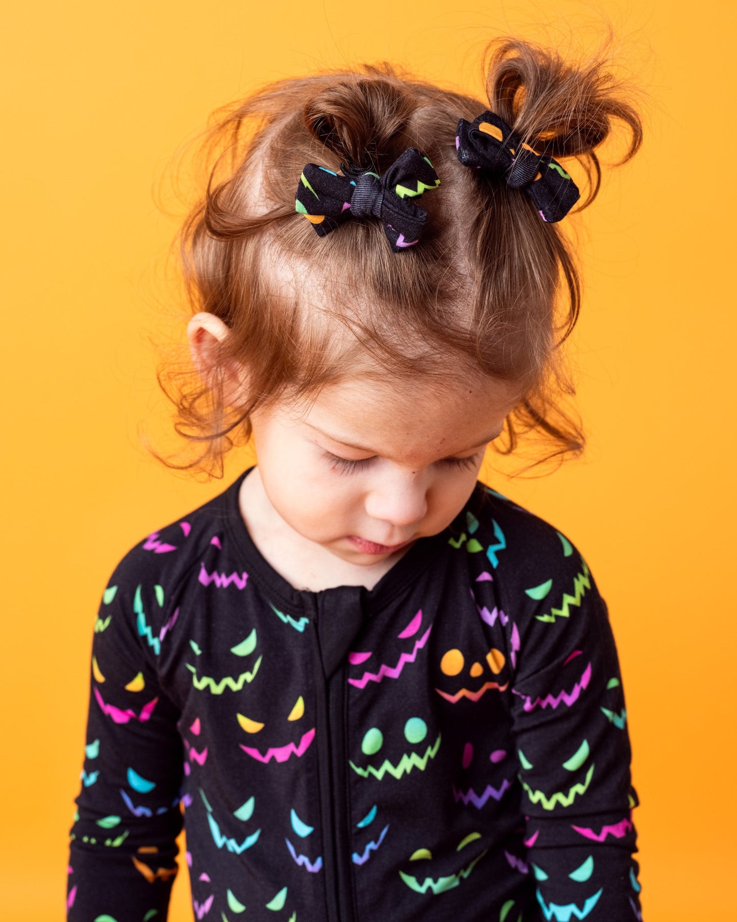 Halloween Night | Baby Bamboo Clip on Bow Set