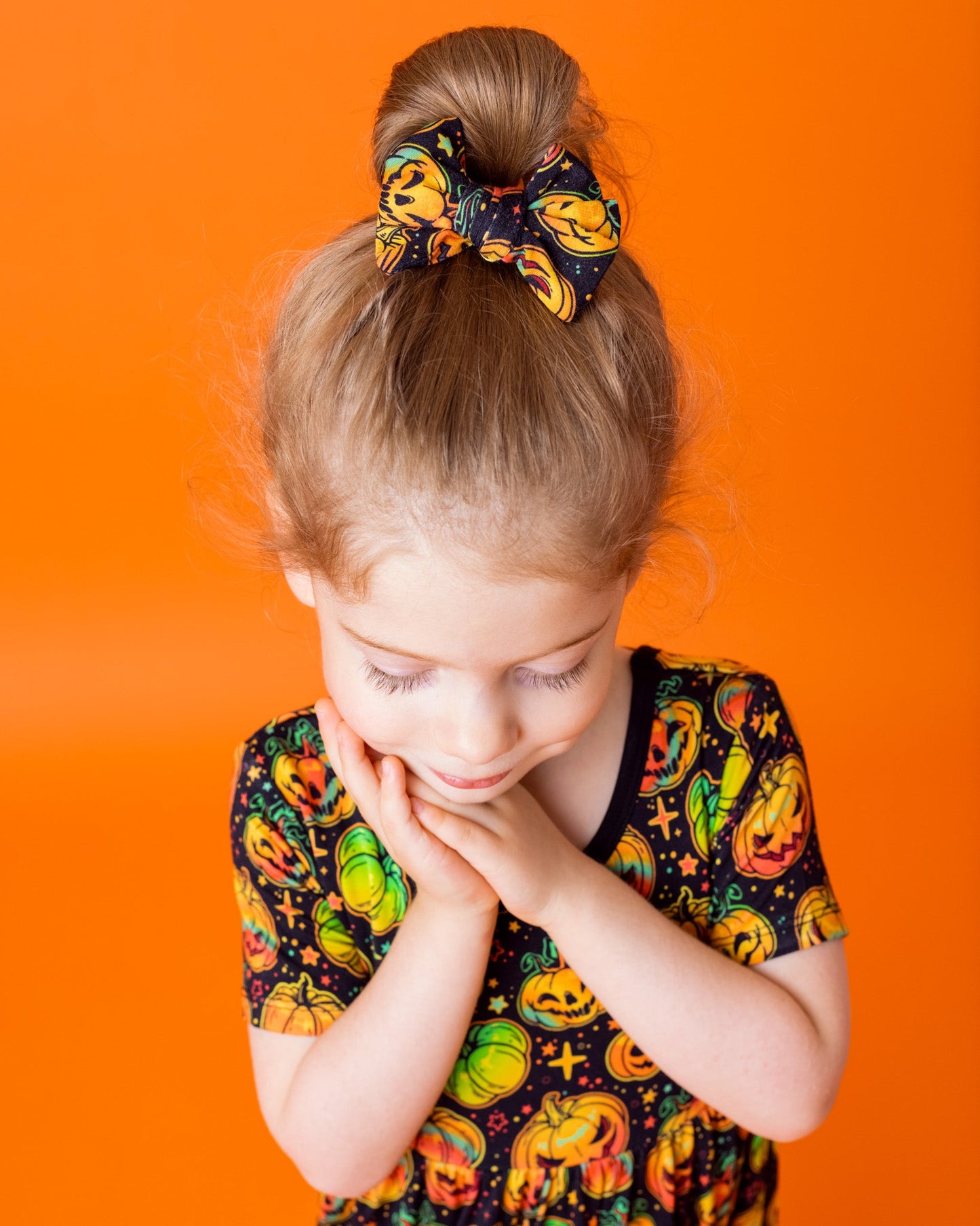 Halloween | Spooky Pumpkins | Toddler Bamboo Clip on Bow