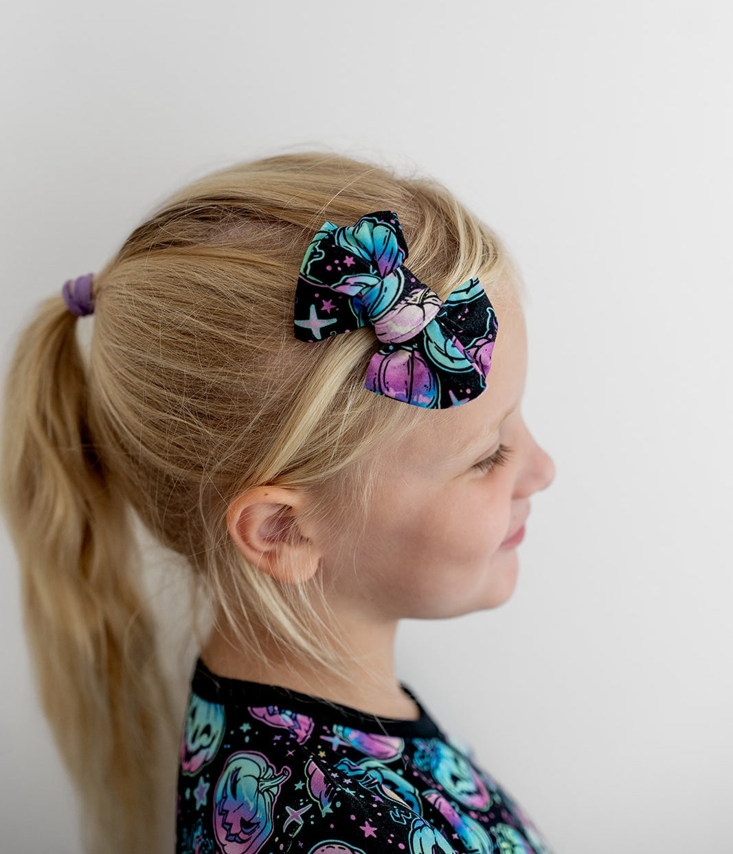 Halloween | Starlight Pumpkins | Toddler Bamboo Clip on Bow