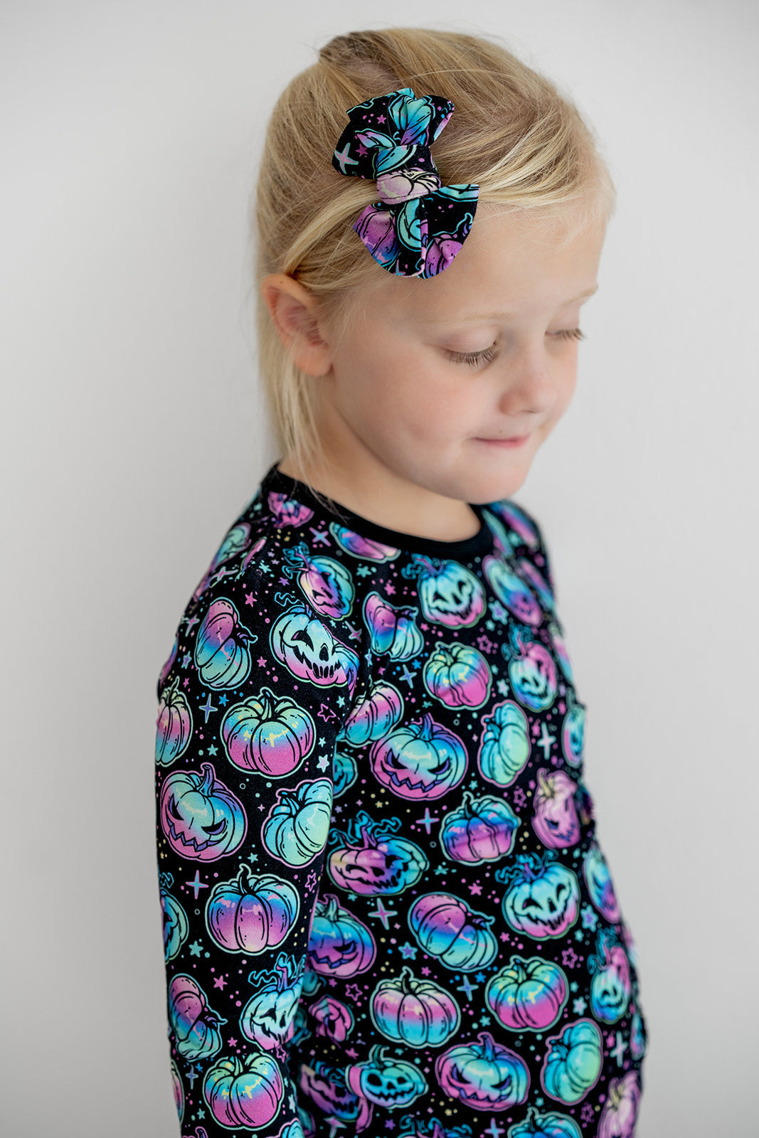 Halloween | Starlight Pumpkins | Toddler Bamboo Clip on Bow