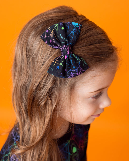 Halloween | Spooky Webs | Bamboo Small Clip on Bow