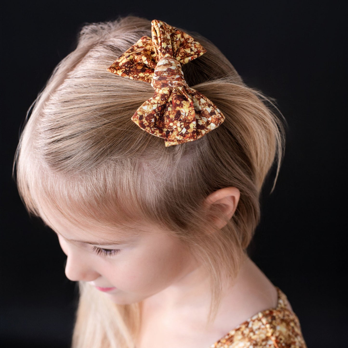 Gold Shimmer | Toddler Bamboo Clip on Bow