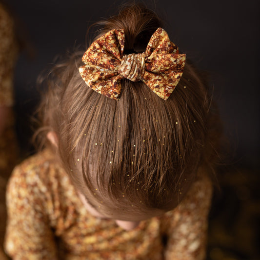 Gold Shimmer | Toddler Bamboo Clip on Bow