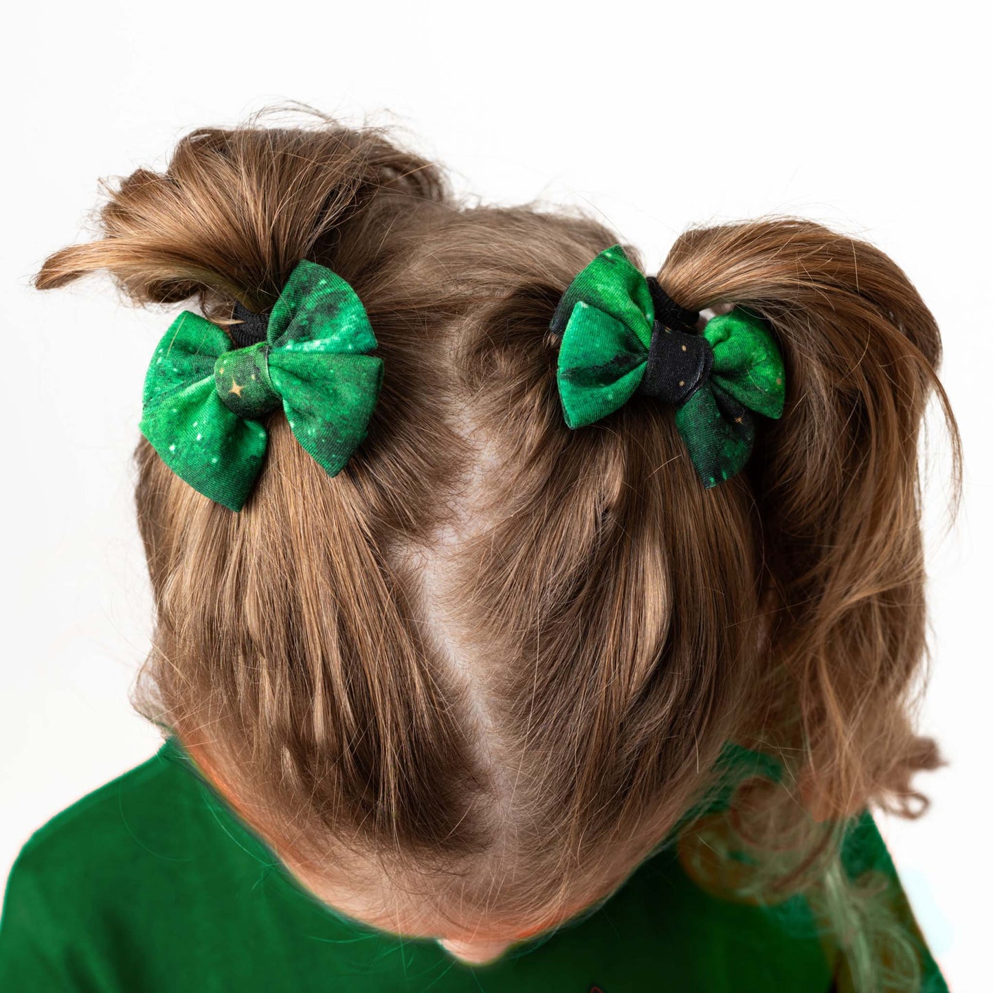 Wicked Cute | Green Galaxy Elixir | Pigtail Clip Bows