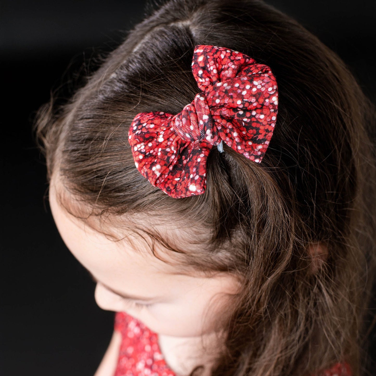 Ruby Shimmer | Toddler Bamboo Clip on Bow