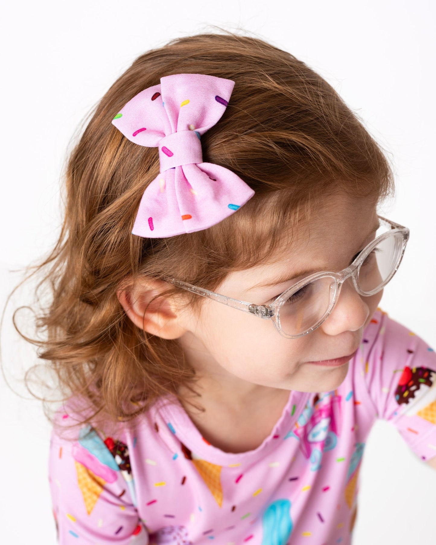 Strawberry Sprinkles | Small Clip Bow