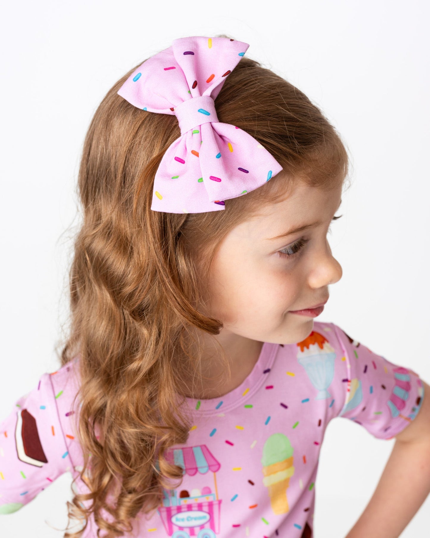 Strawberry Sprinkles | Large Clip Bow