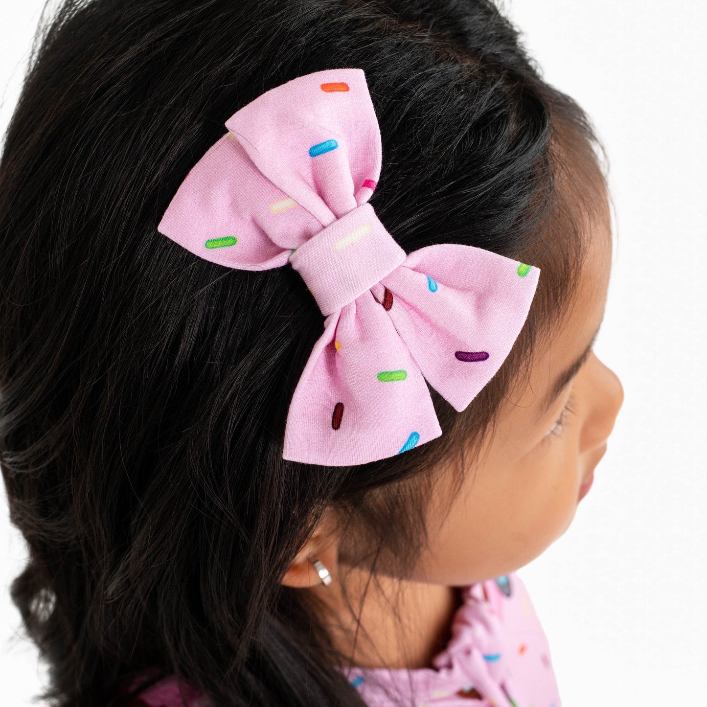 Strawberry Sprinkles | Small Clip Bow