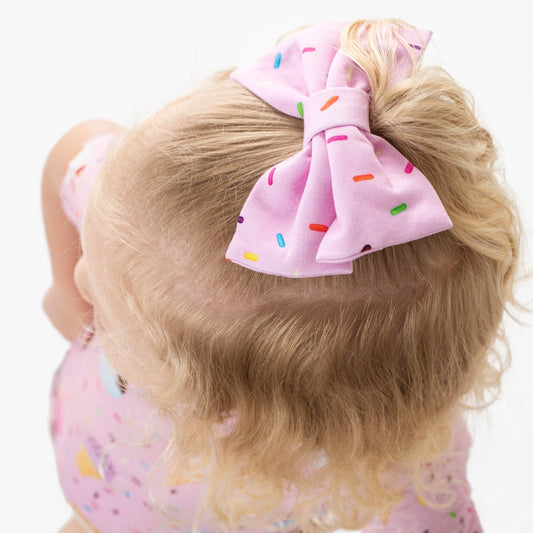 Strawberry Sprinkles | Large Clip Bow