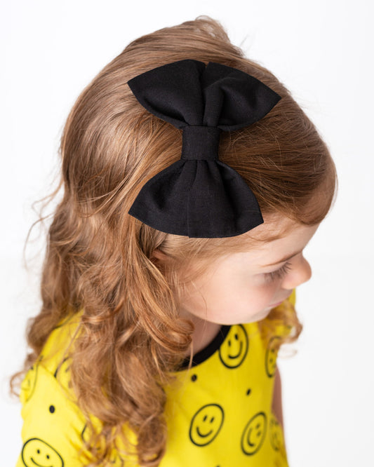 Black | Bamboo Big Clip on Bow
