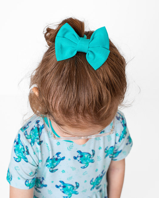 Turquoise | Small Clip Bow