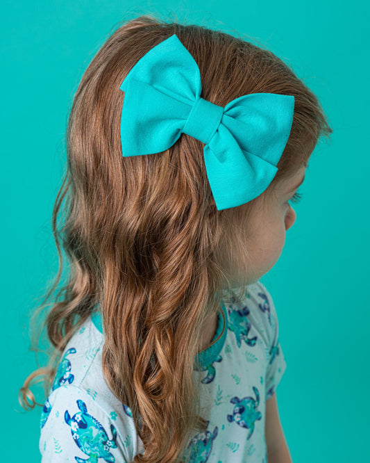 Turquoise | Large Clip Bow