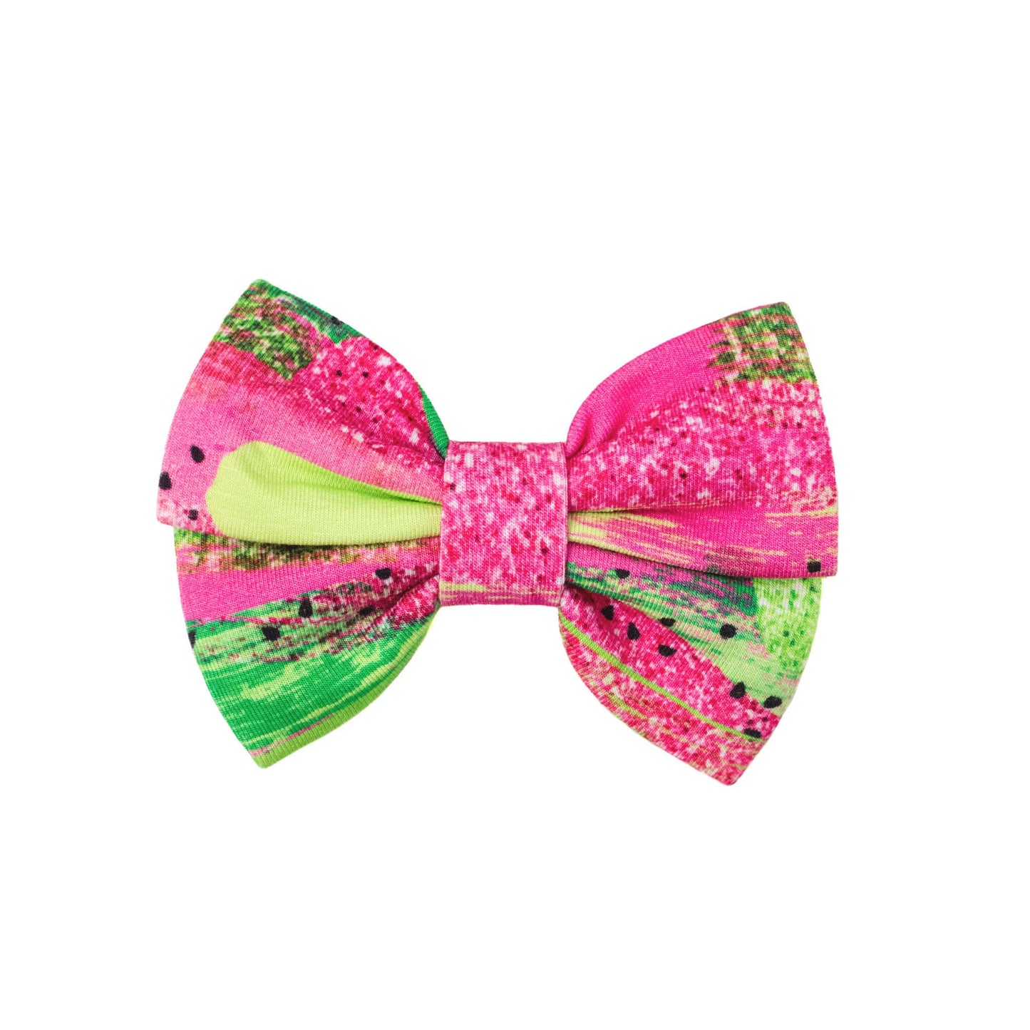 Watermelon Glitter | Small Clip Bow
