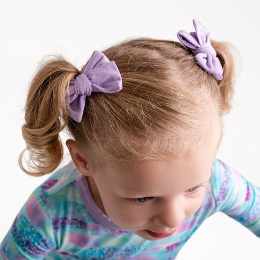 Lilac | Baby Bamboo Clip on Bow Set