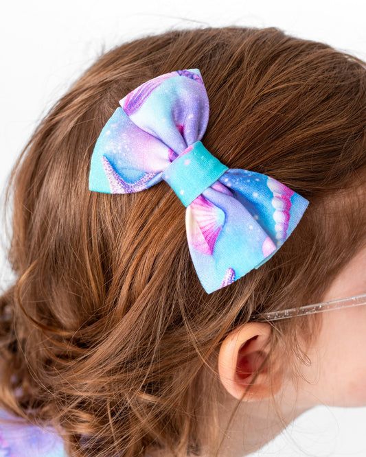 Magical Mermaid Shells | Bamboo Small Clip on Bow