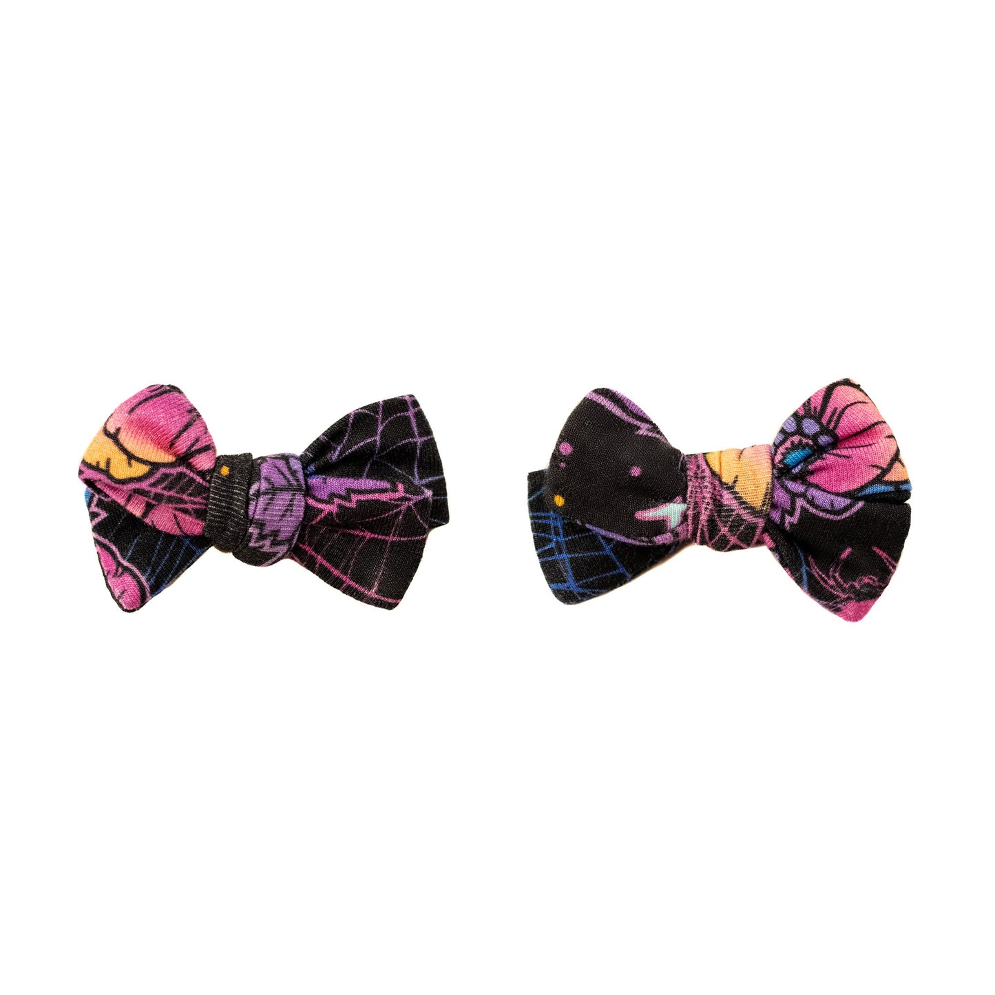 Halloween | Violet Webs | Baby Bamboo Clip on Bow Set