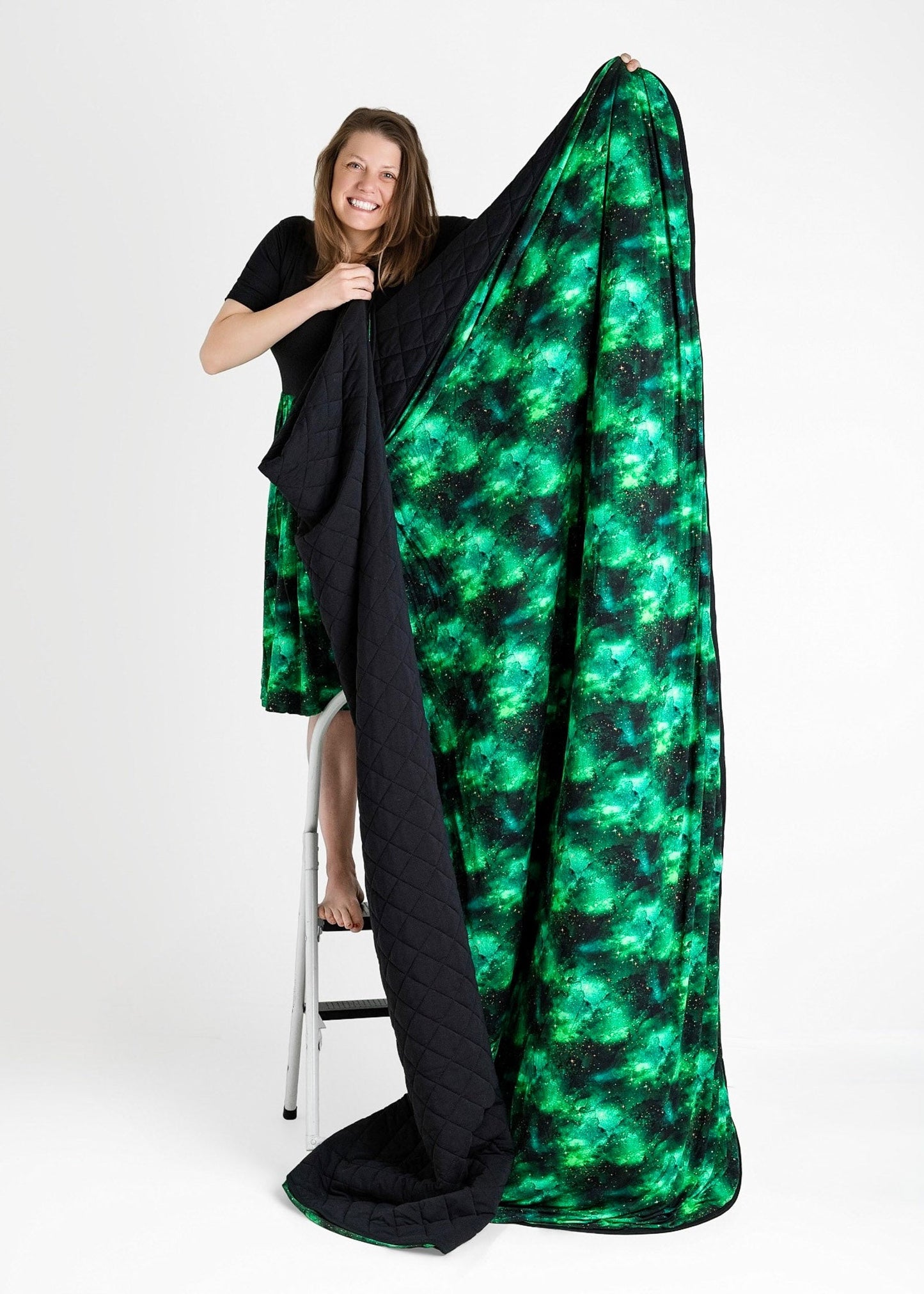 Wicked Cute | Green Galaxy Elixir | Bamboo Quilted Adult Blanket