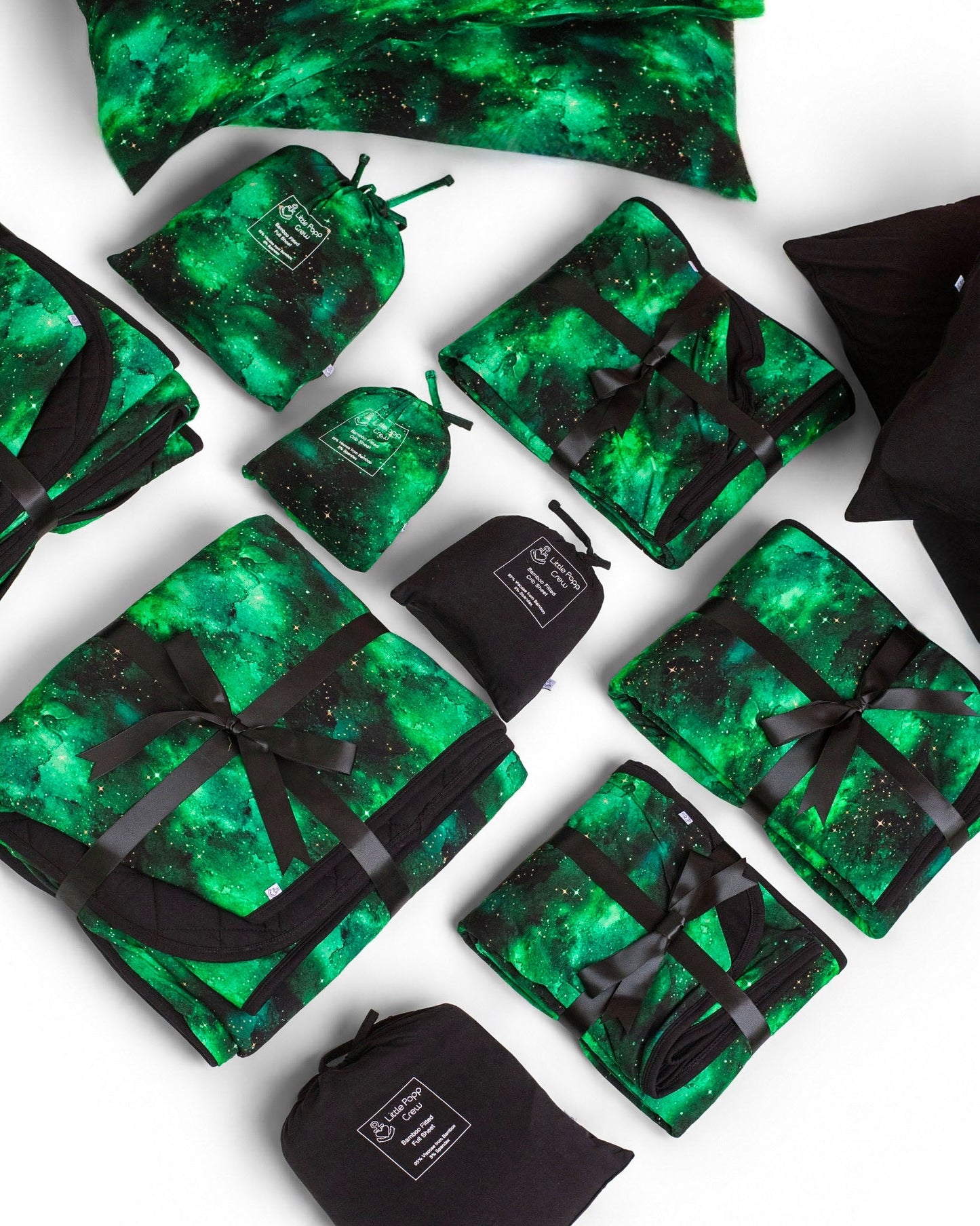 Wicked Cute | Green Galaxy Elixir | Bamboo Full Fitted Sheet