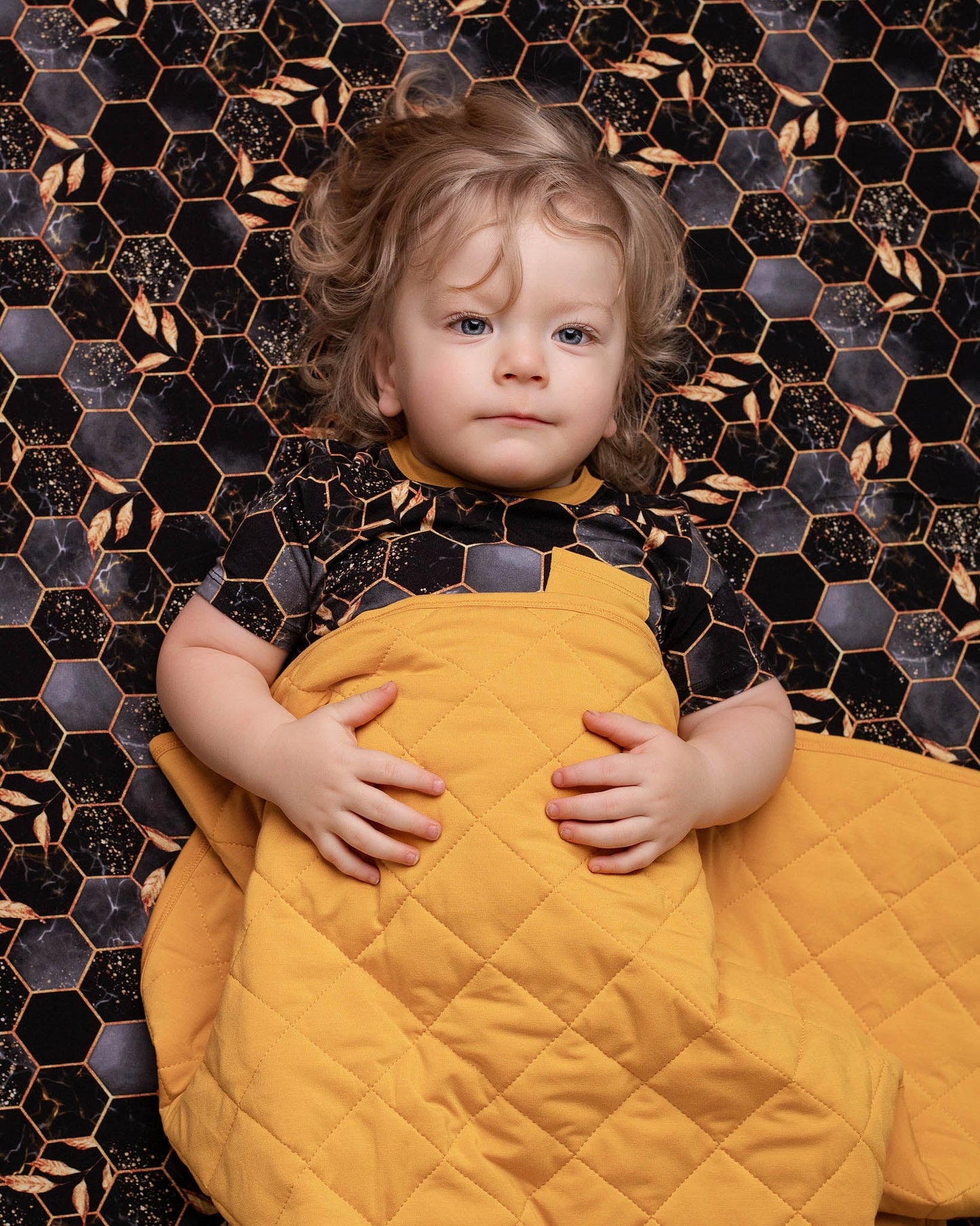 Midnight Honey | Mini Quilted Bamboo Baby Blanket
