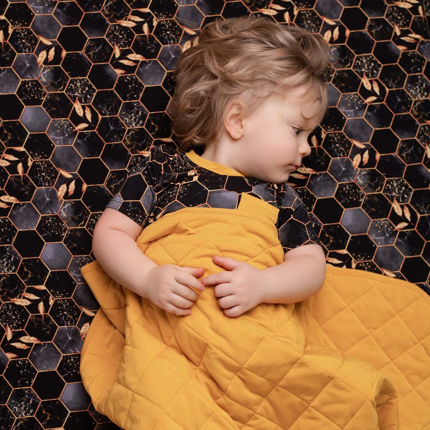 Midnight Honey | Mini Quilted Bamboo Baby Blanket