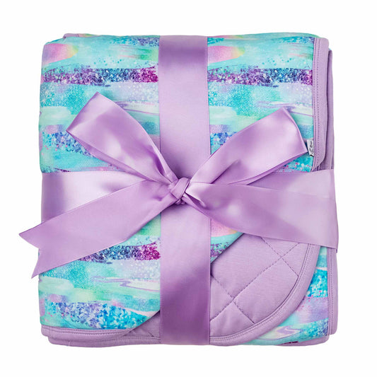 Mermaid Glitter | Bamboo Quilted Mini Baby Blanket