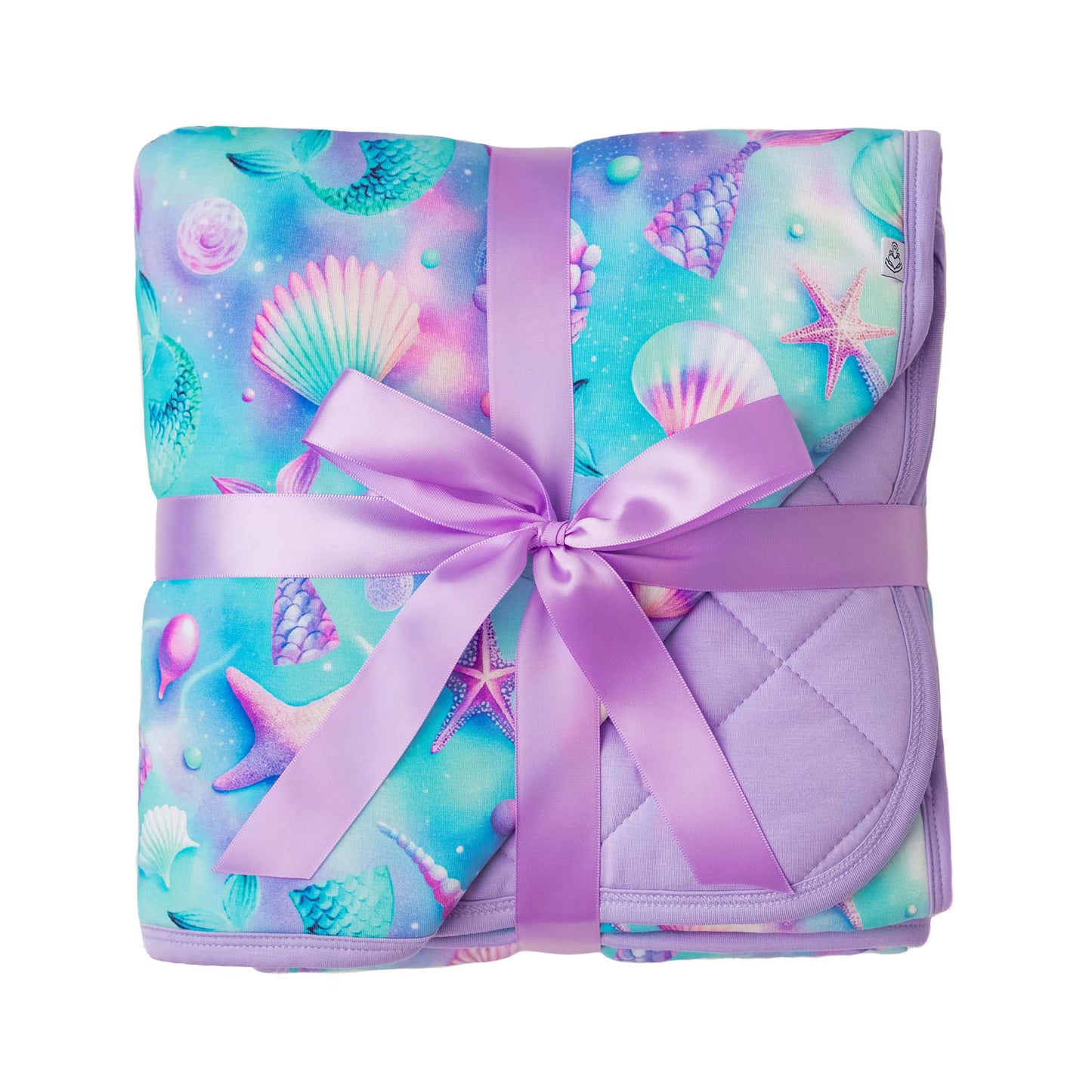 Magical Mermaid Shells | Mini Quilted Bamboo Baby Blanket