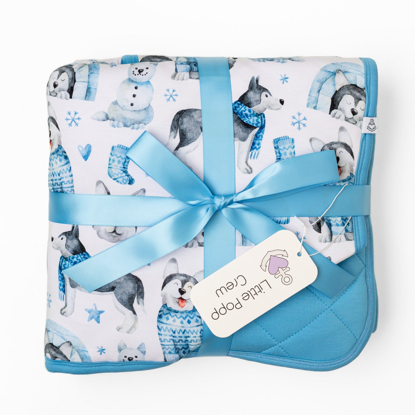 Arctic Huskies | Bamboo Quilted Mini Baby Blanket