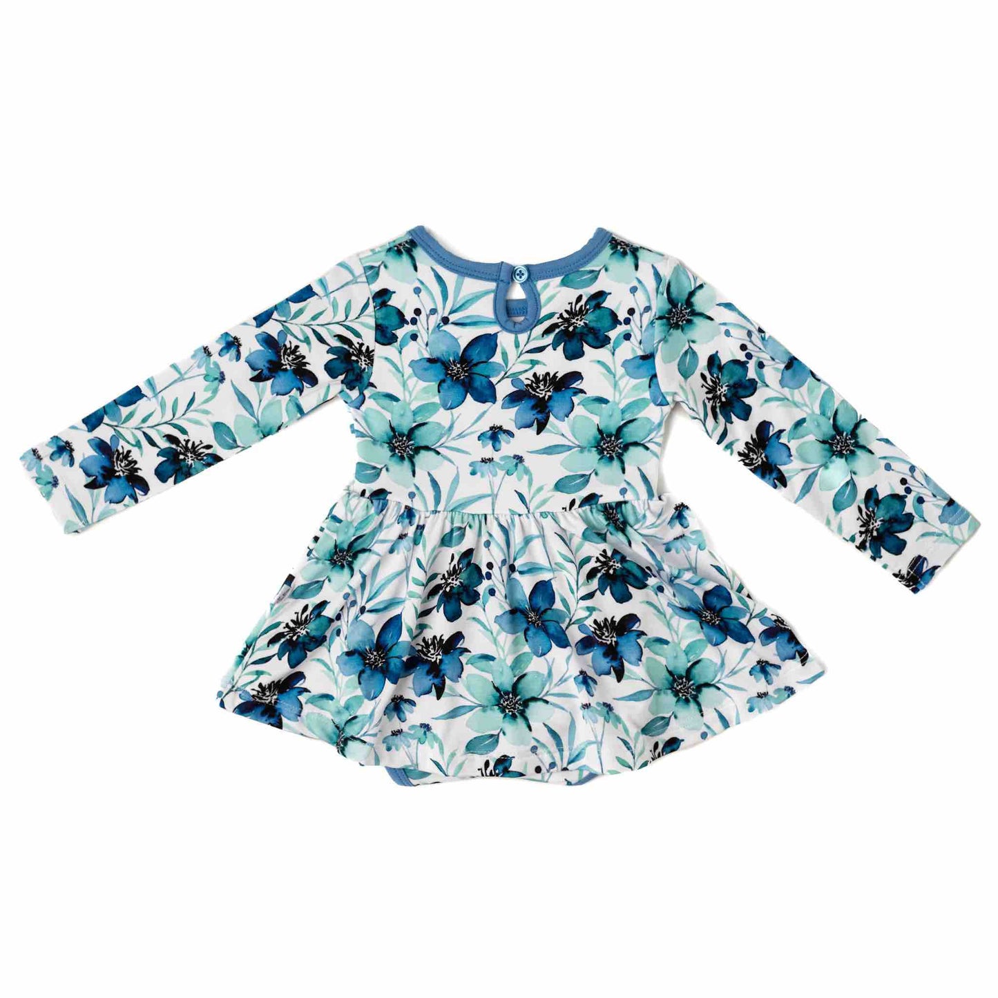 Azure Petals | Bamboo Baby Bodysuit Dress