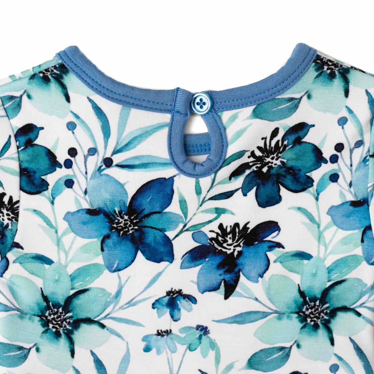 Azure Petals | Bamboo Baby Bodysuit Dress