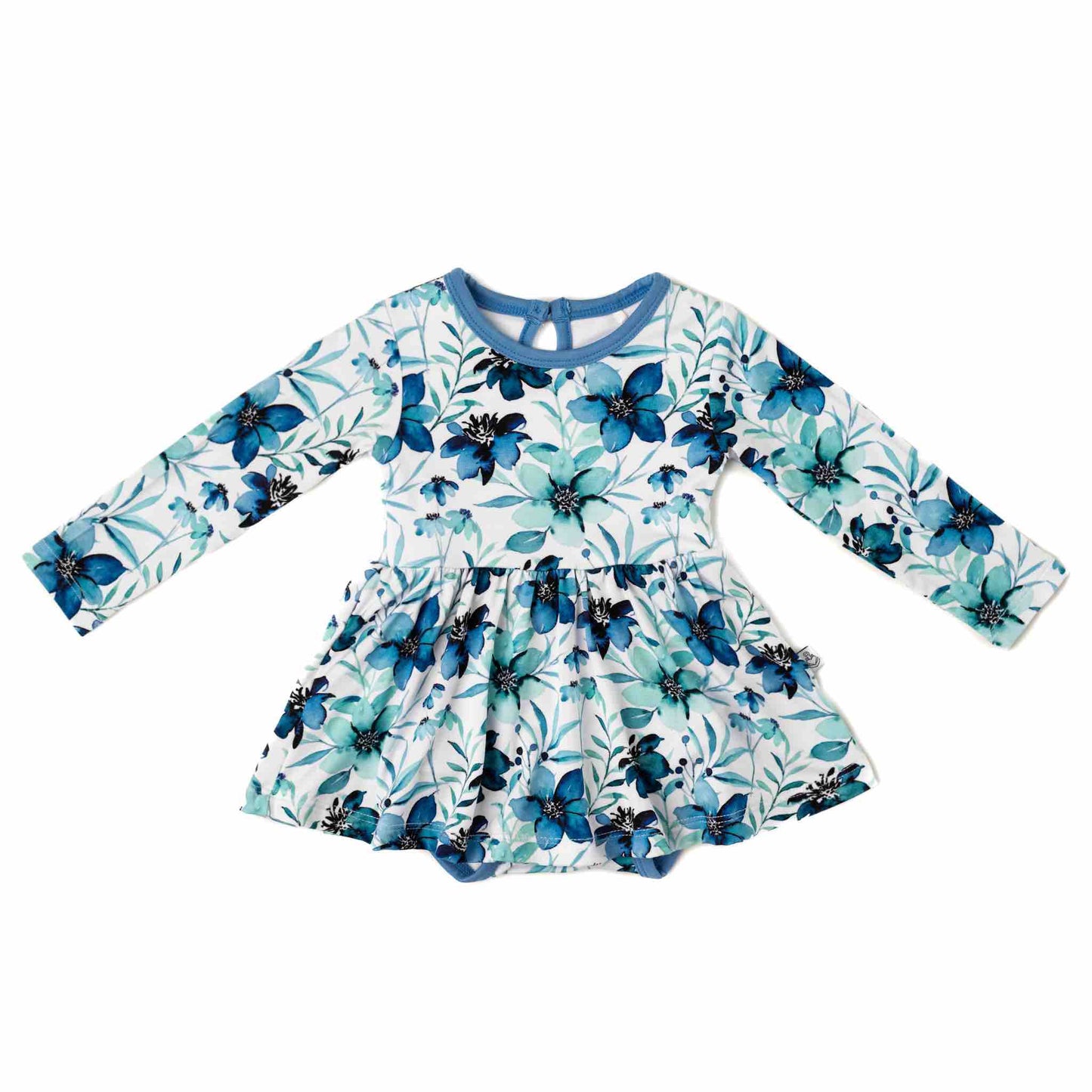 Azure Petals | Bamboo Baby Bodysuit Dress