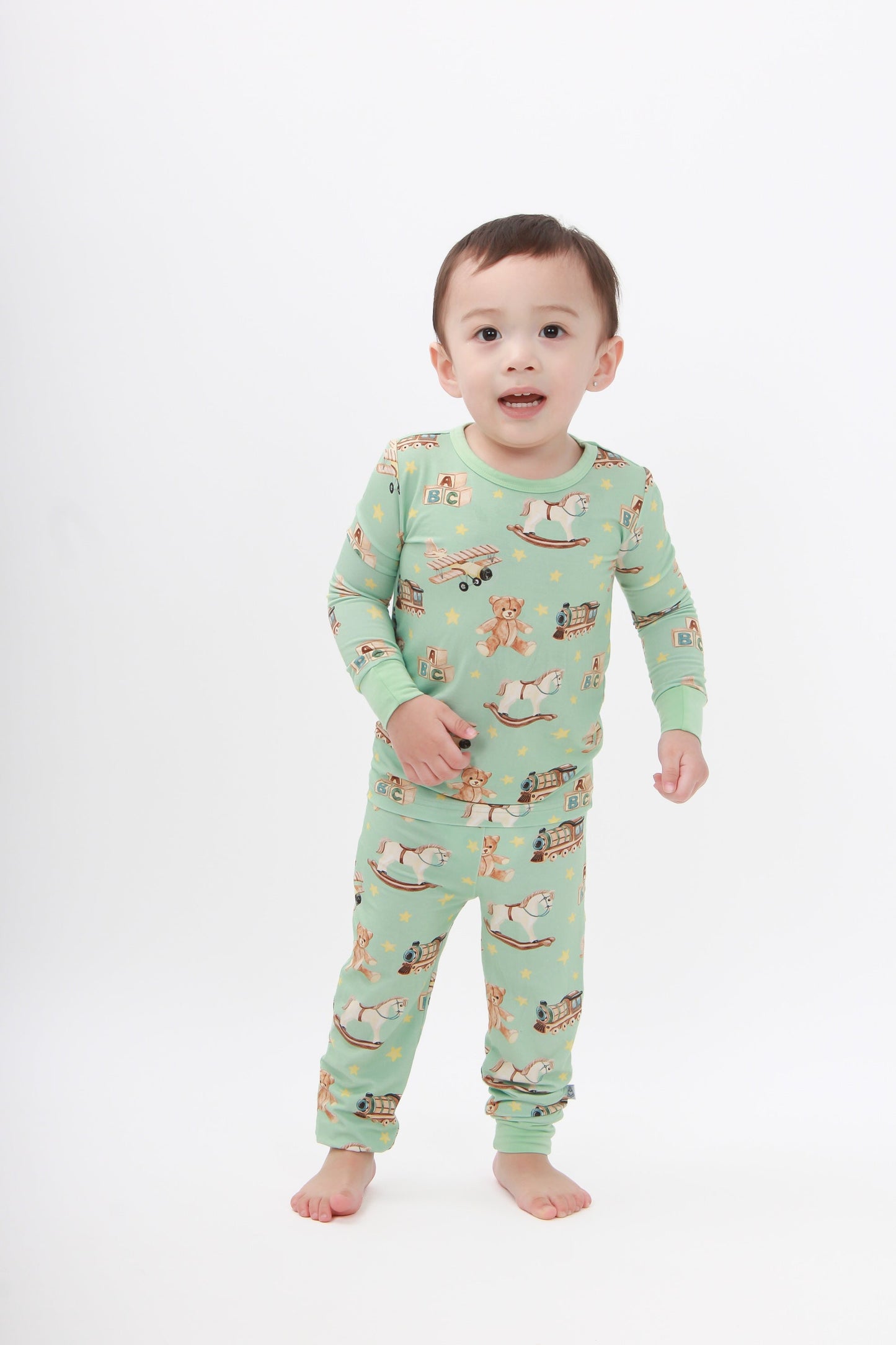 Vintage Toys | Two-Piece Bamboo Long Sleeve Toddler & Kids Pajamas