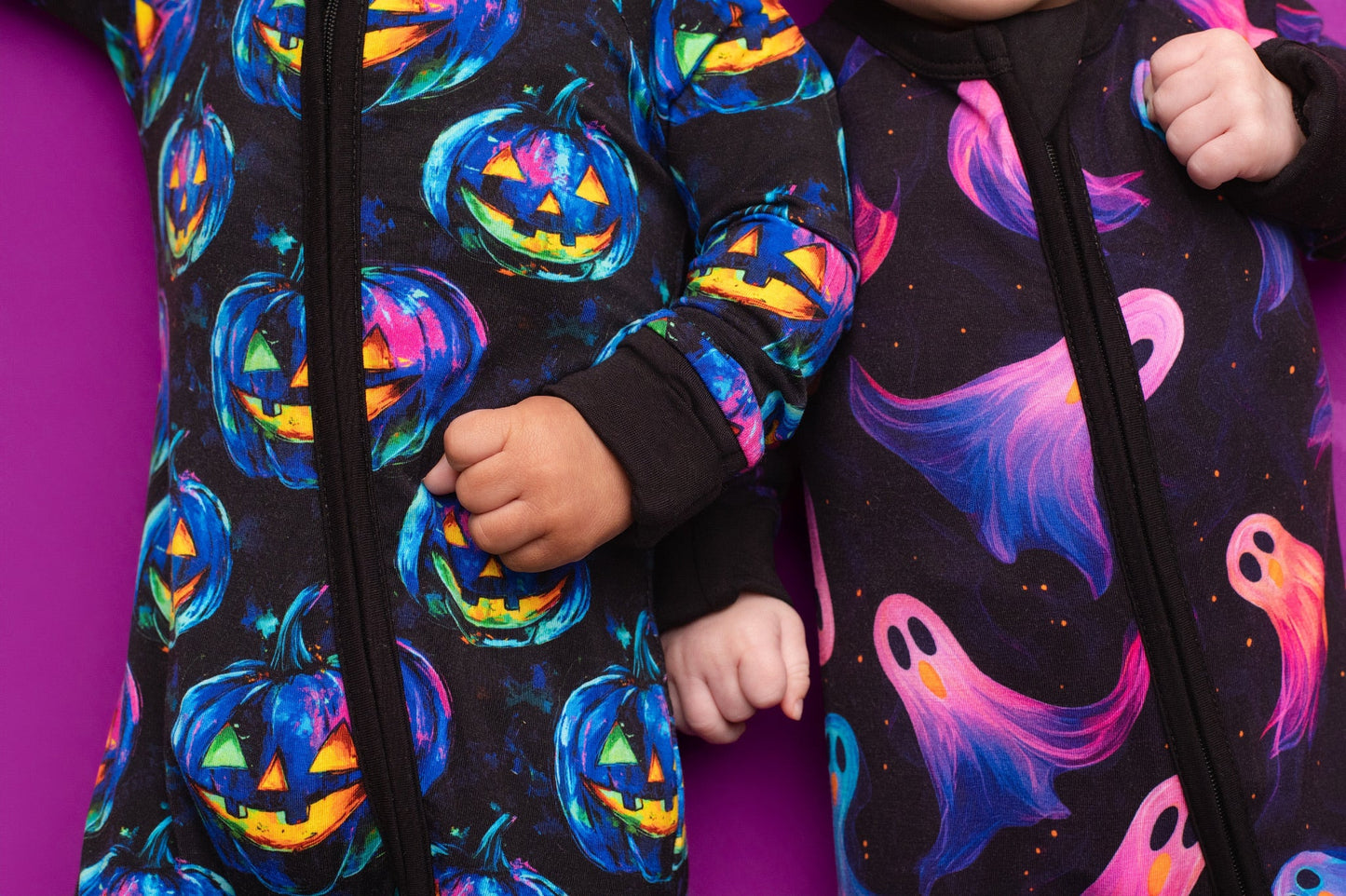 Halloween | Jack-O’-Lanterns | Convertible Bamboo Zipper Baby Pajamas