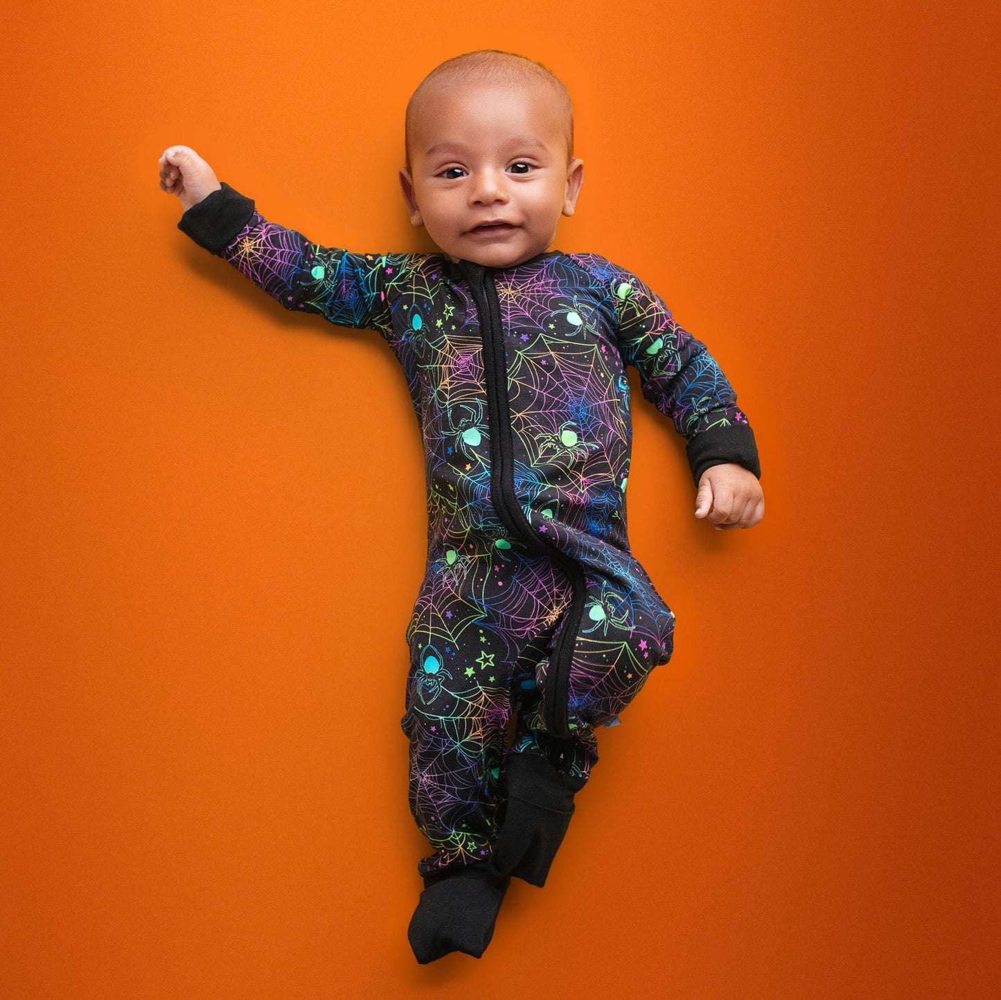Halloween | Spooky Webs | Convertible Bamboo Zipper Baby Pajamas