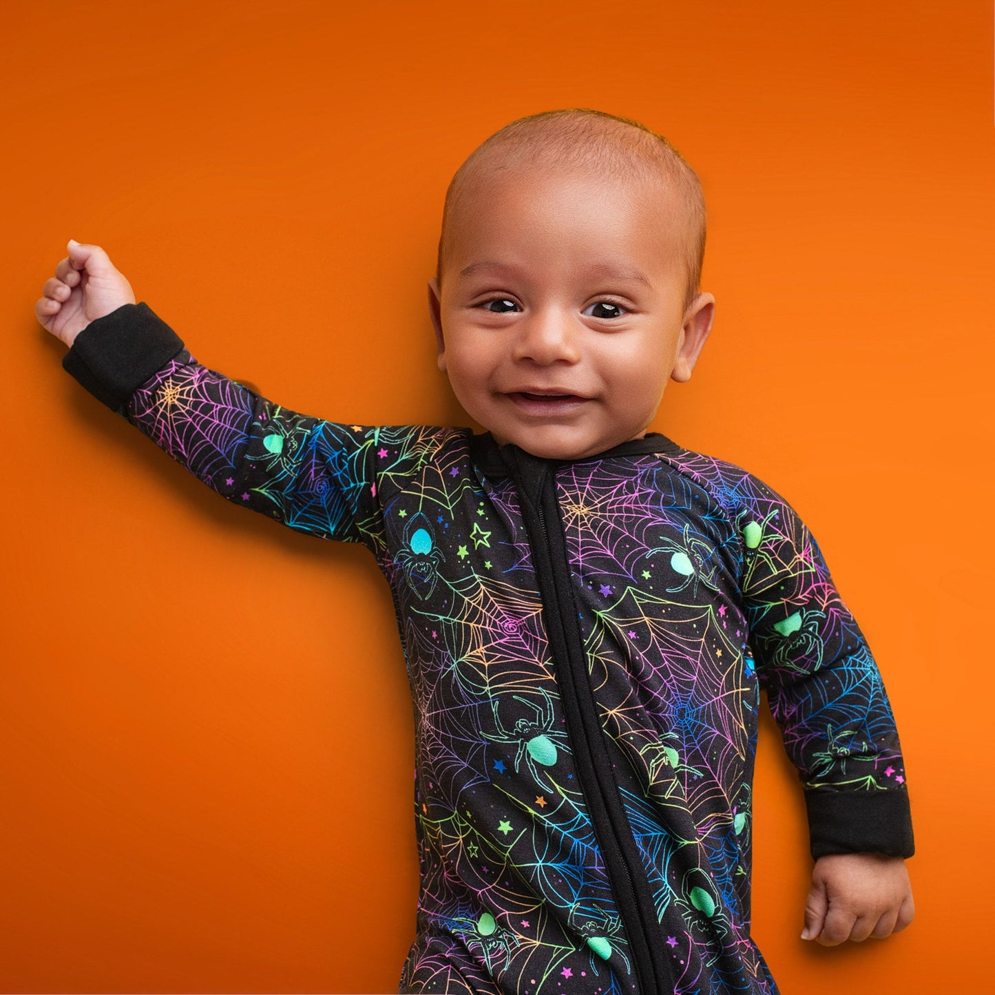 Halloween | Spooky Webs | Convertible Bamboo Zipper Baby Pajamas