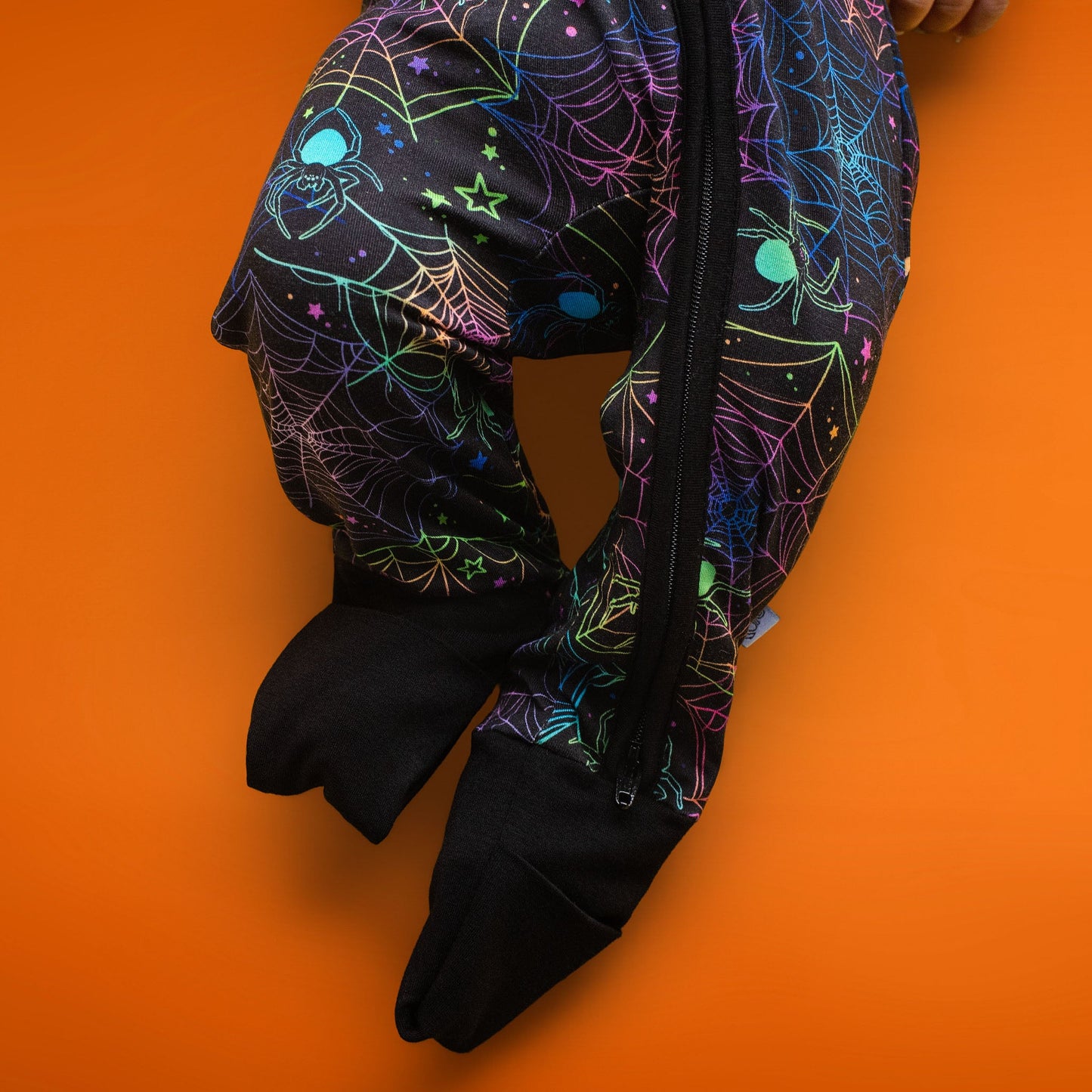 Halloween | Spooky Webs | Convertible Bamboo Zipper Baby Pajamas