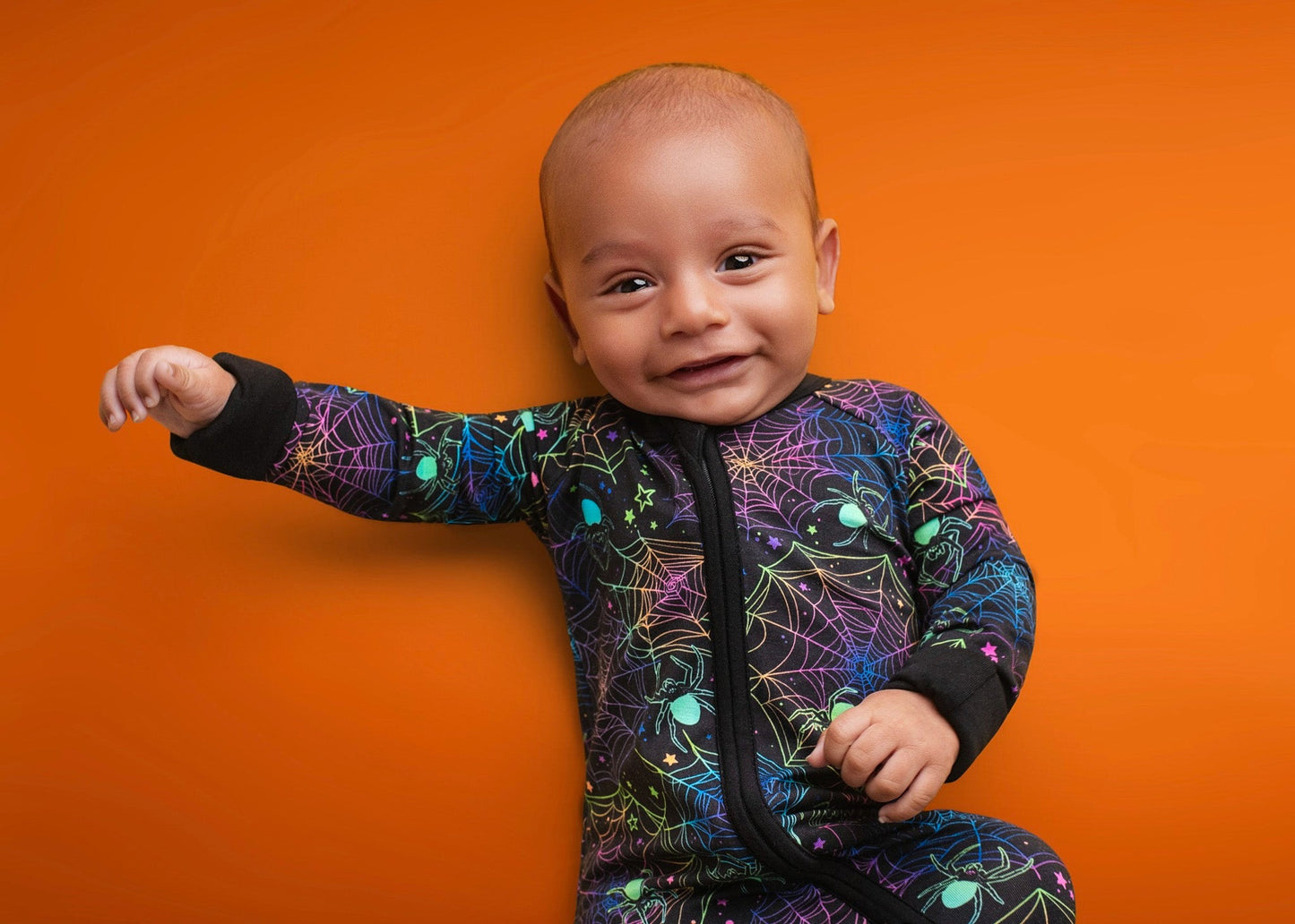 Halloween | Spooky Webs | Convertible Bamboo Zipper Baby Pajamas