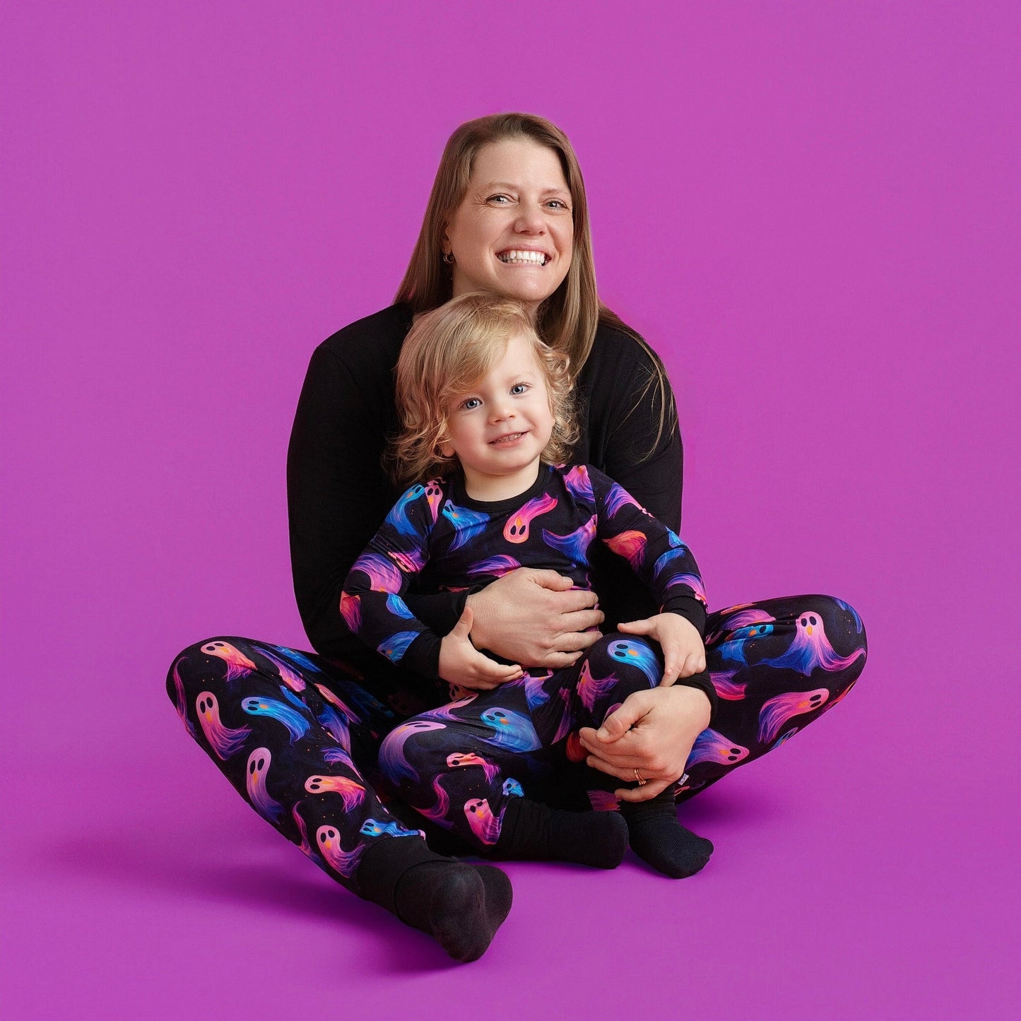 Halloween | Whirling Ghosts | Two-Piece Bamboo Long Sleeve Toddler & Kids Pajamas