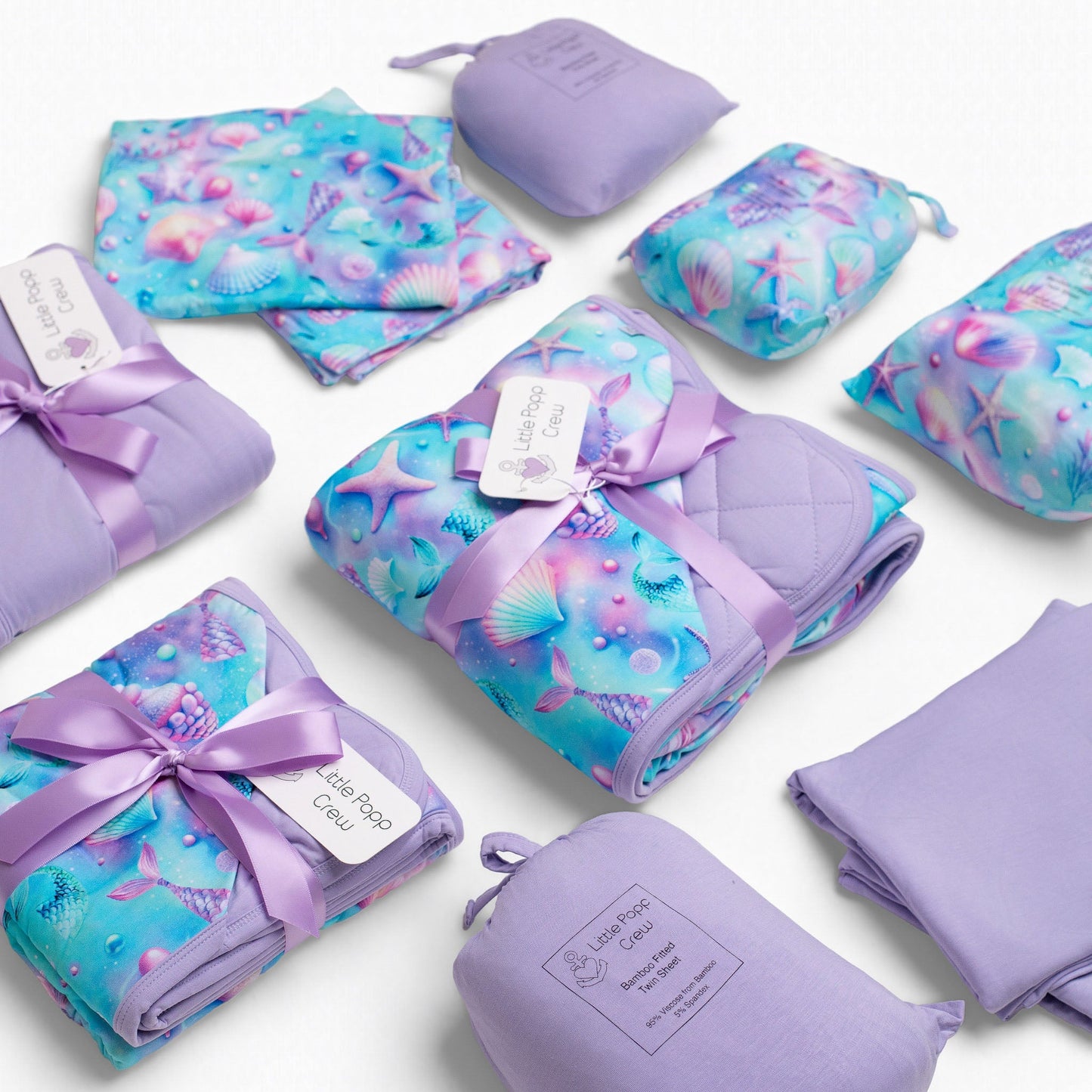 Magical Mermaid Shells | Double Layer Bamboo Toddler Blanket