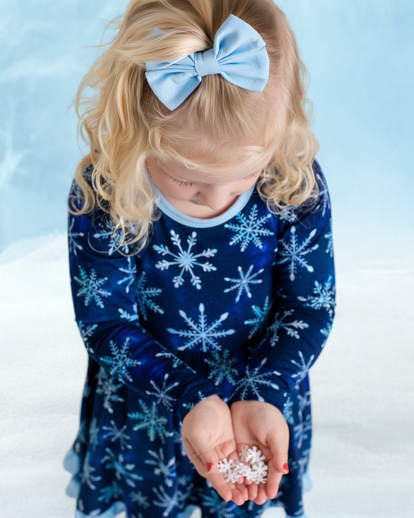 Icy Blue | Small Clip Bow