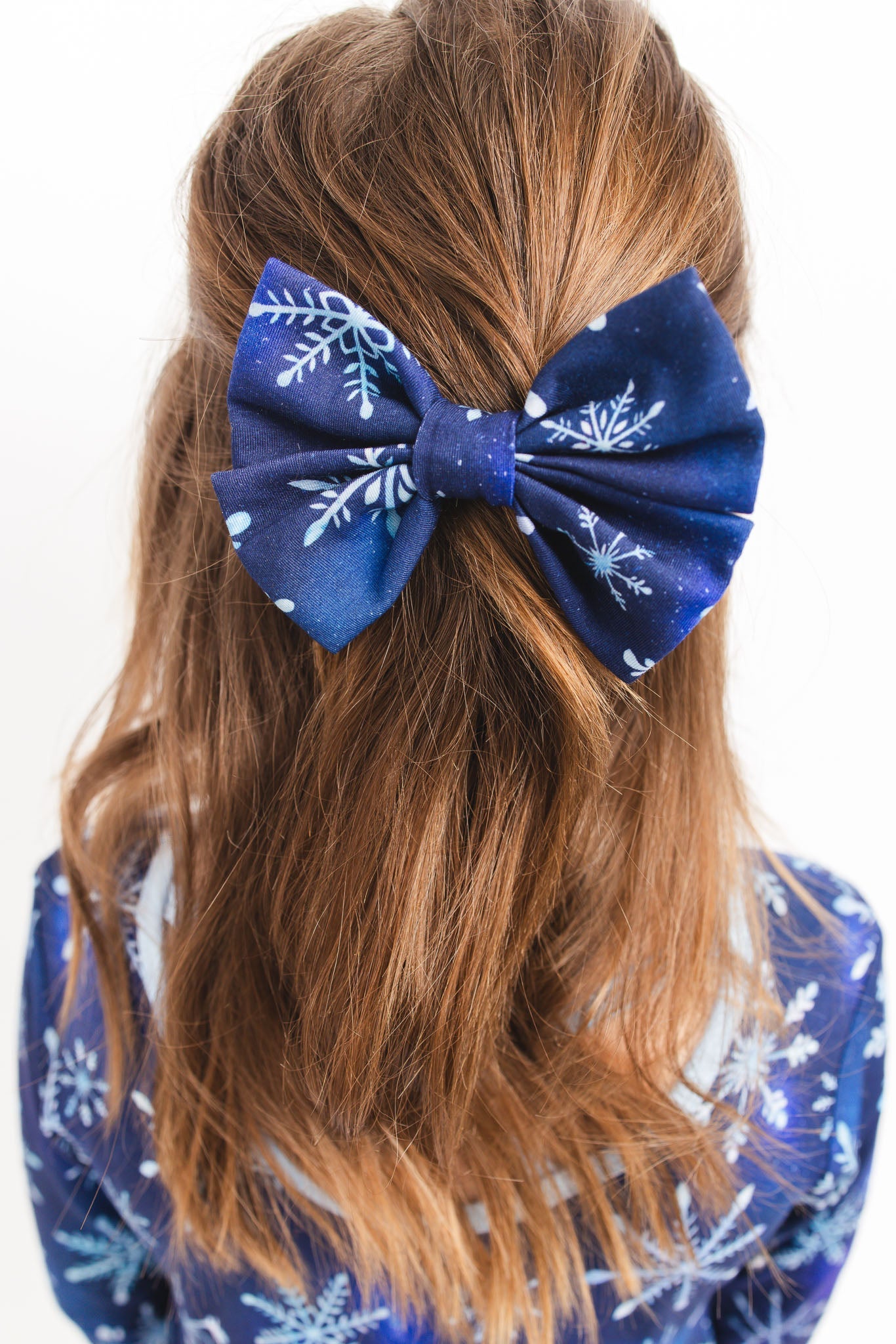 Icy Snowflakes | Large Clip Bow