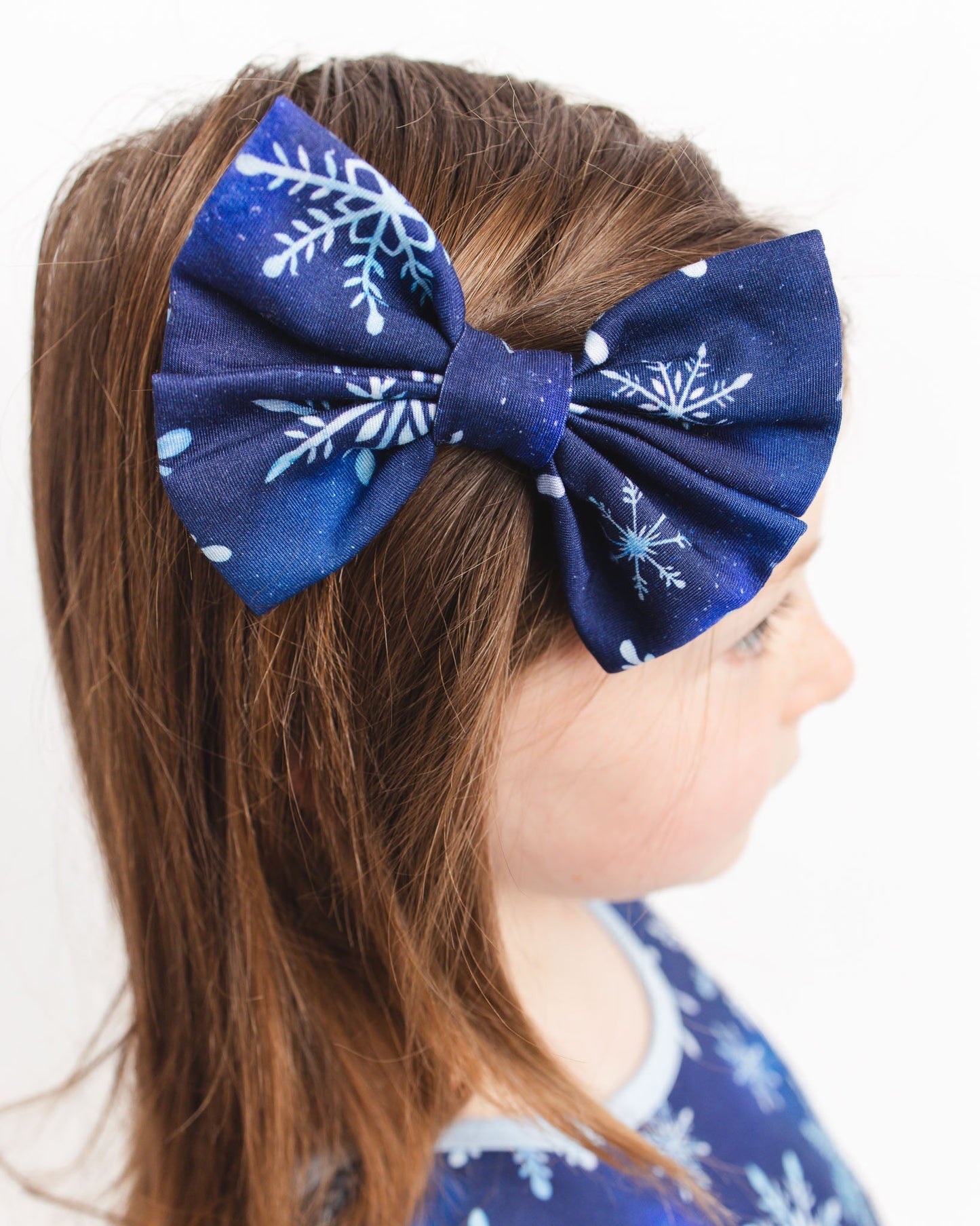 Icy Snowflakes | Large Clip Bow