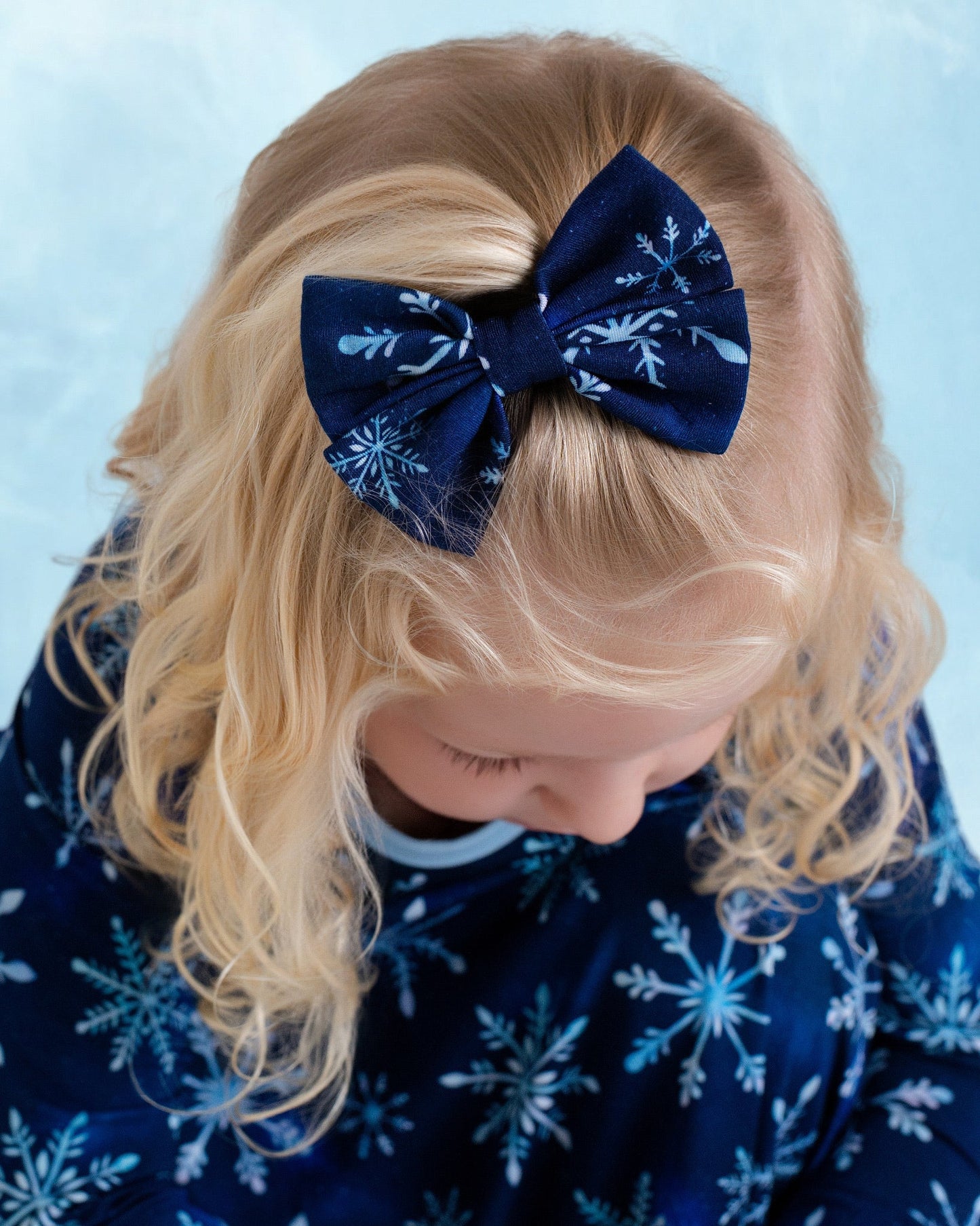 Icy Snowflakes | Small Clip Bow