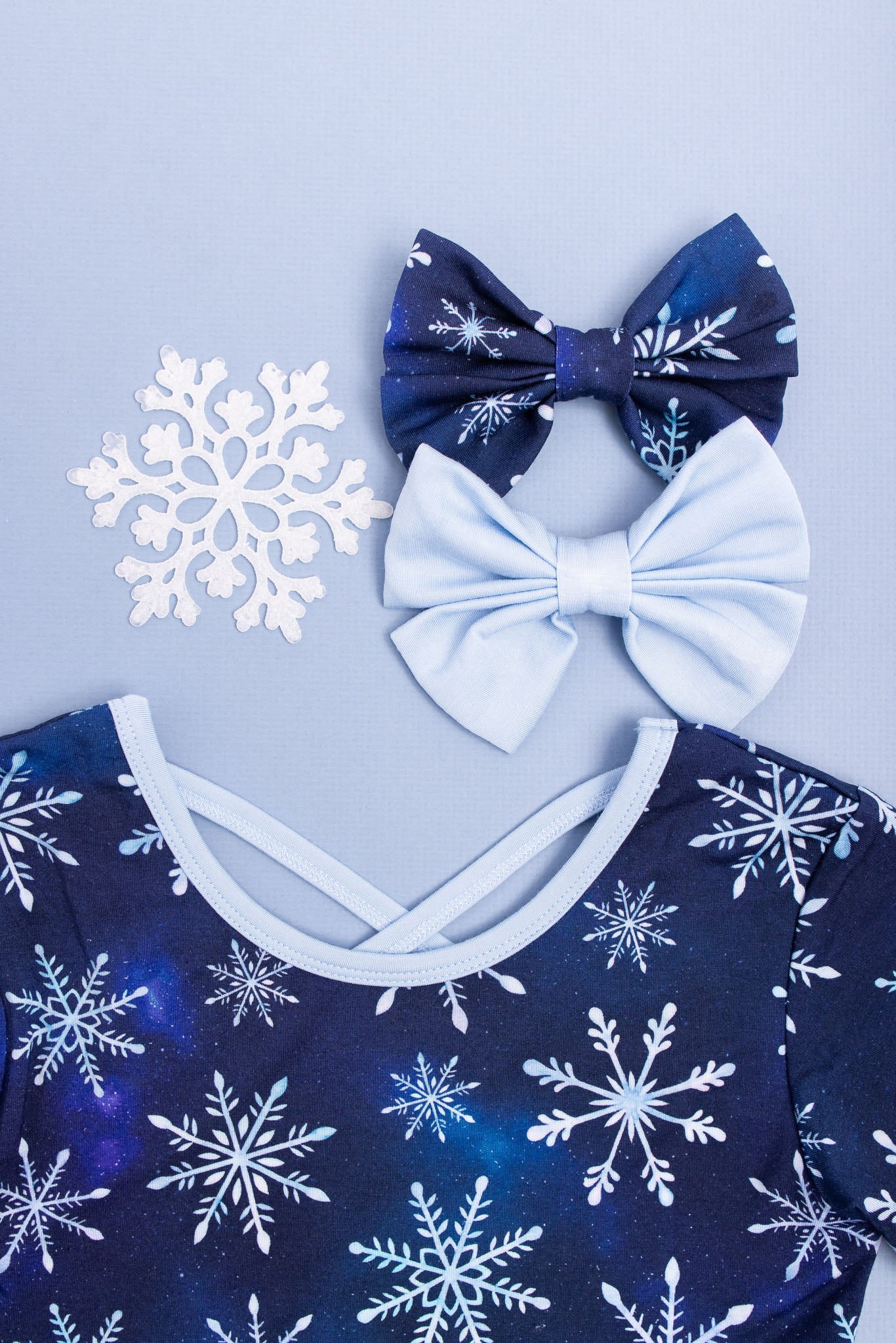 Icy Snowflakes | Large Clip Bow