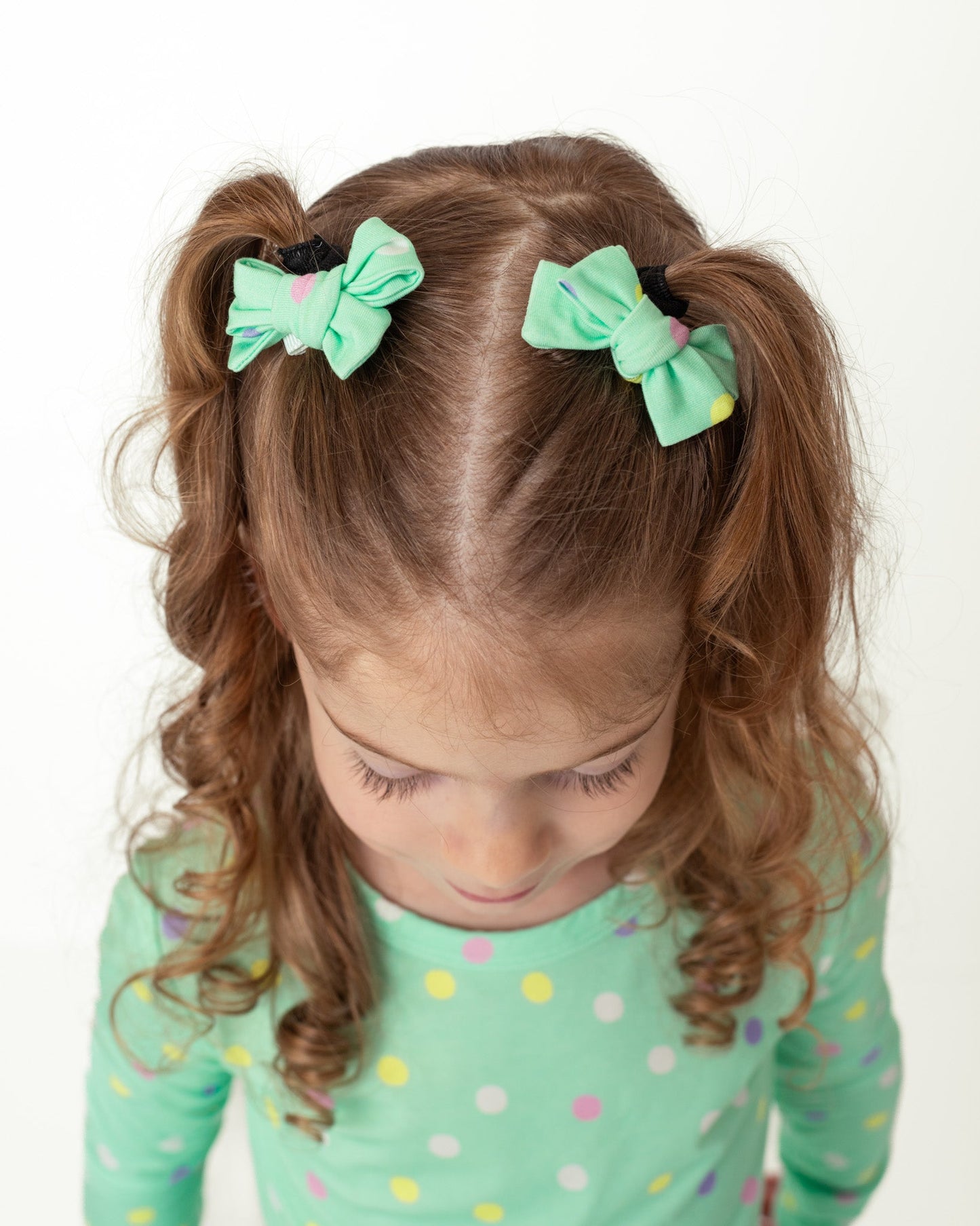 Pastel Dots | Baby Bamboo Clip on Bow Set